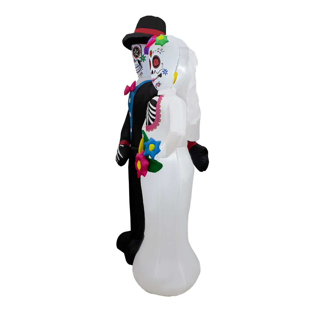 Inflable De Halloween Novios Calavera 1.8mts Con Luz Decorativo Exterior