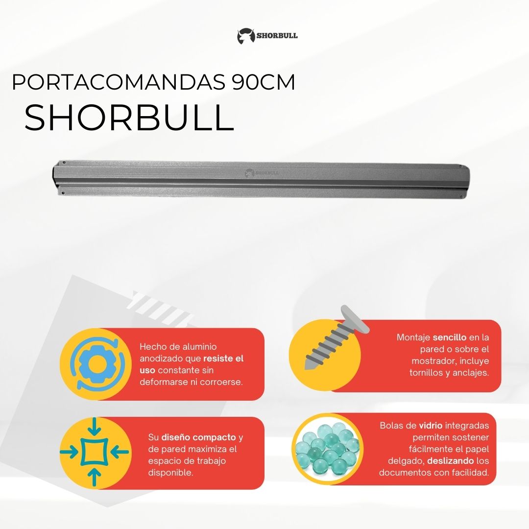 Barra Porta Comandas organizador de pedidos de 90 cm Shorbull 