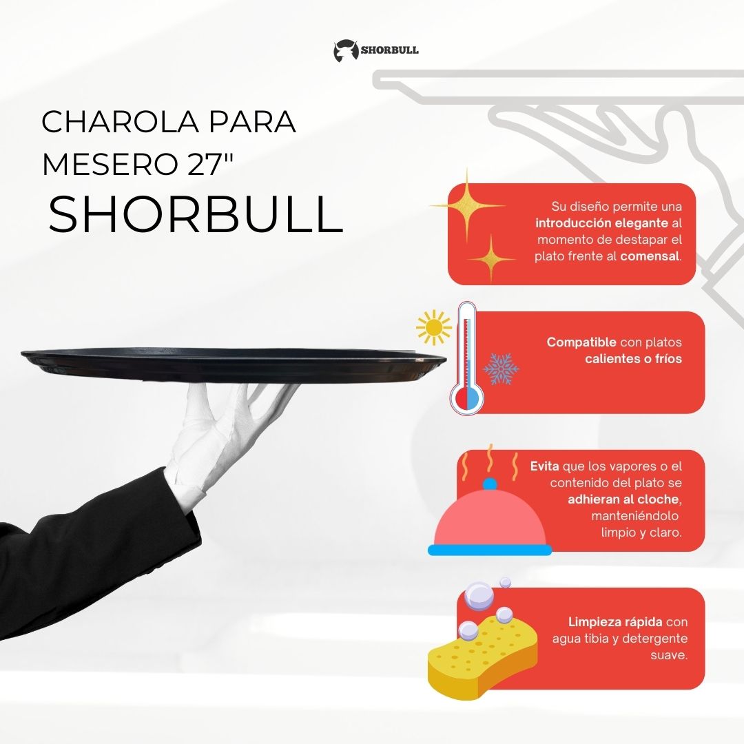Charola imperial ovalada 27" mesero Shorbull