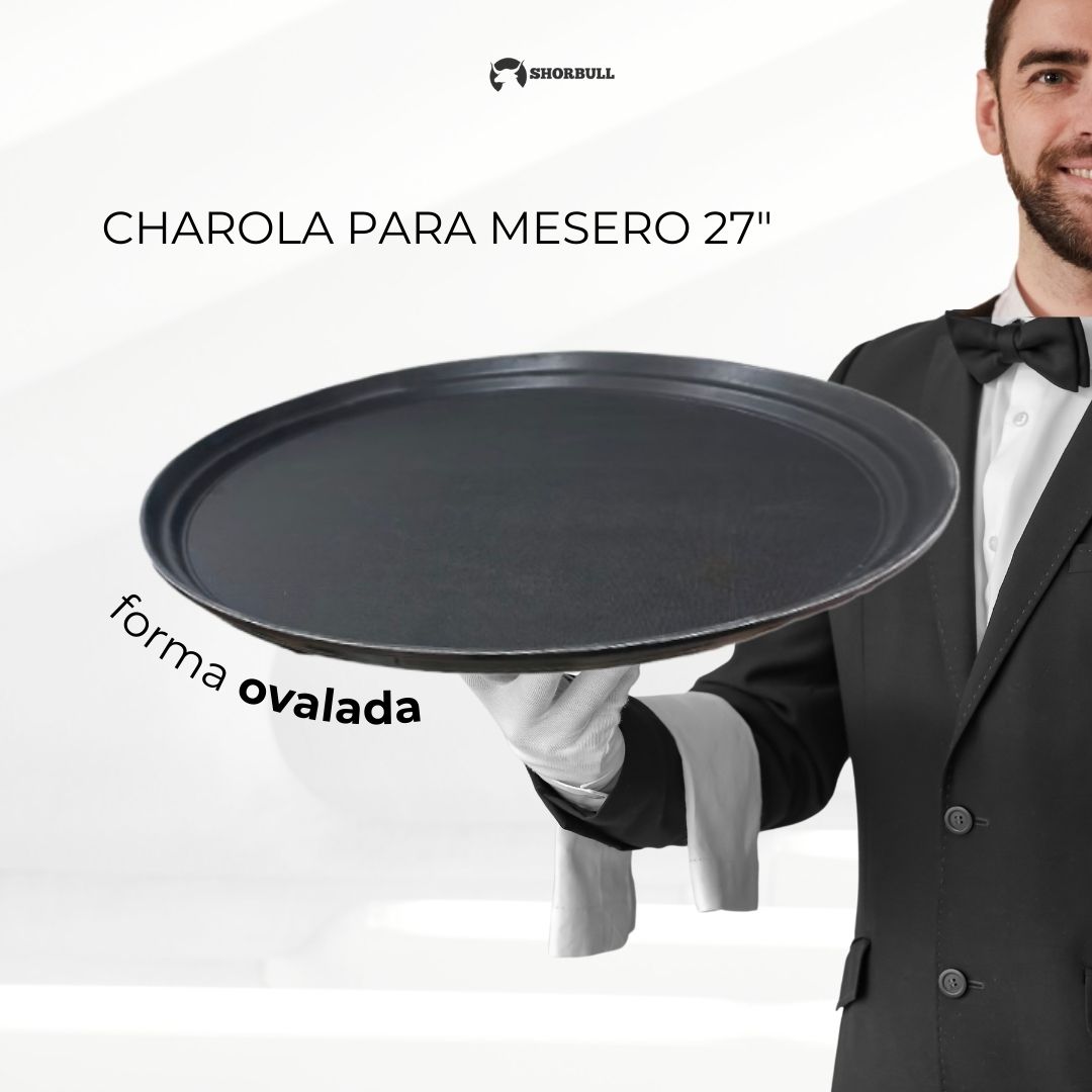 Charola imperial ovalada 27" mesero Shorbull
