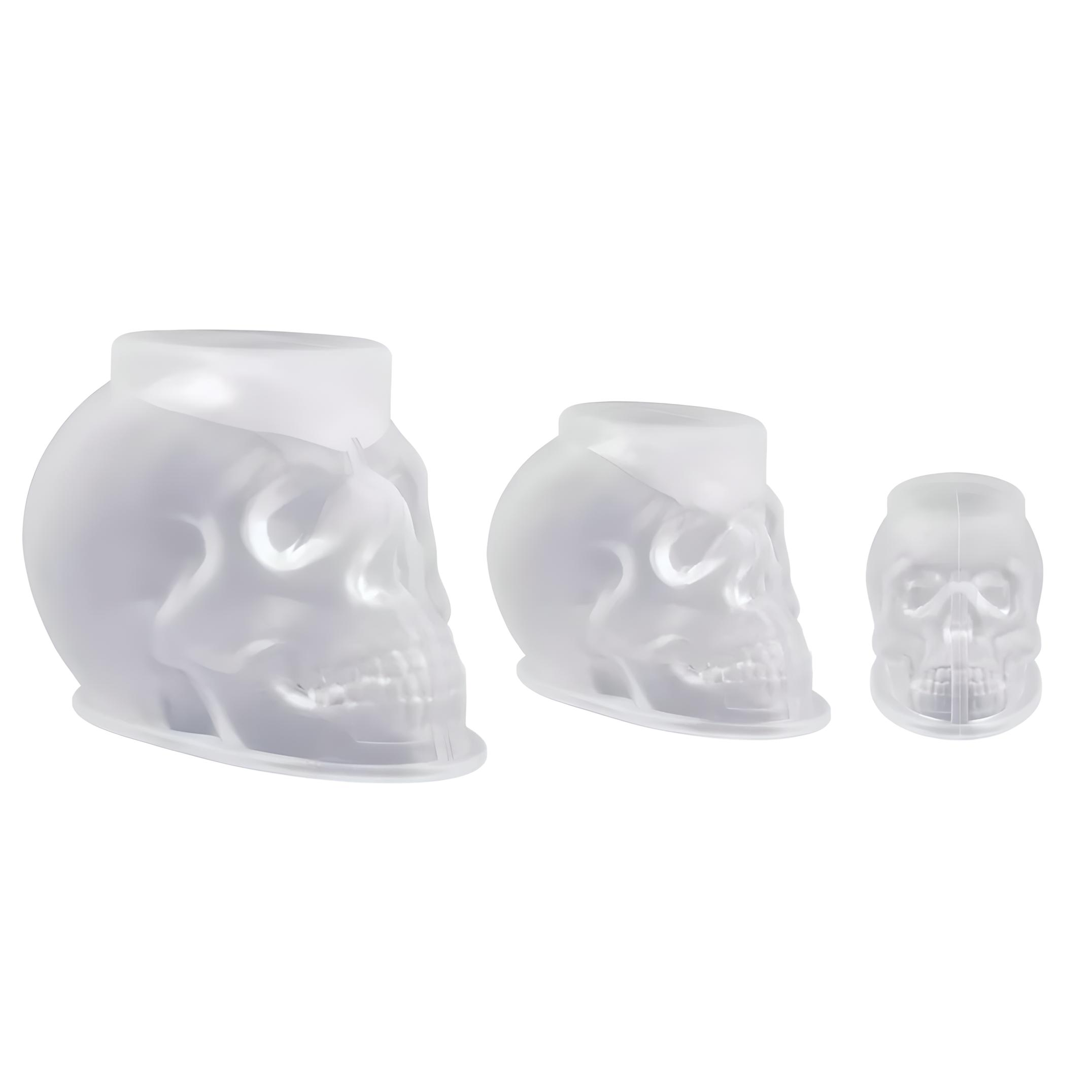 Molde Silicon Calavera Azúcar Craneo Vela 3d Jabón Epoxy 3pc