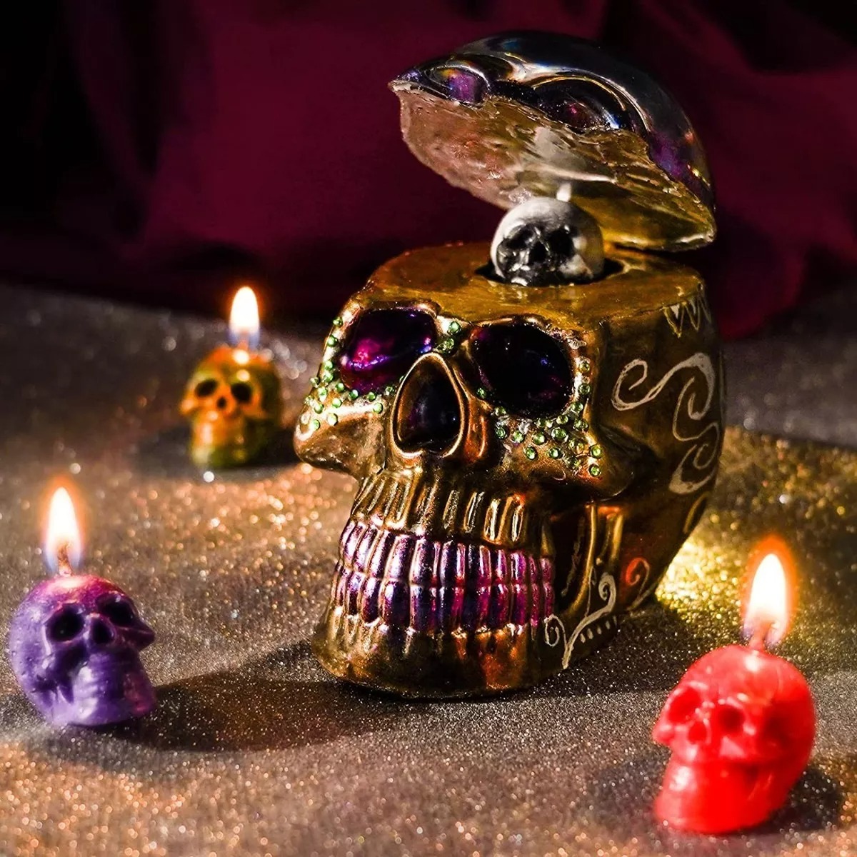 Molde Silicon Calavera Azúcar Craneo Vela 3d Jabón Epoxy 3pc