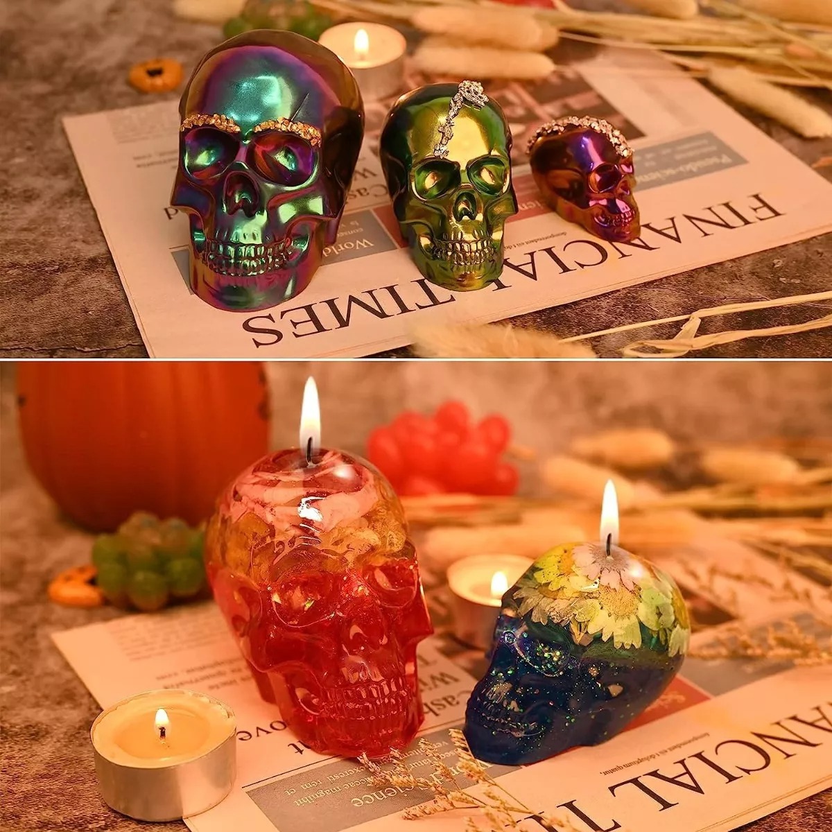 Molde Silicon Calavera Azúcar Craneo Vela 3d Jabón Epoxy 3pc