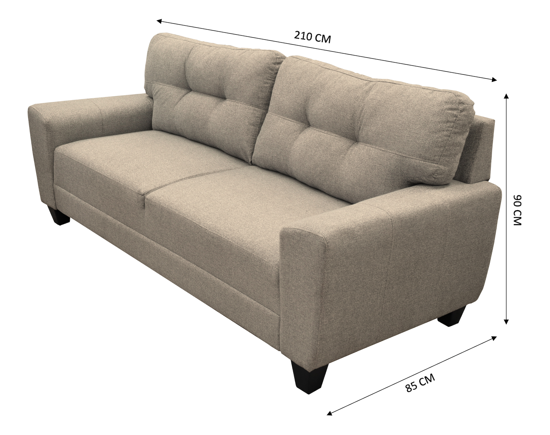 Sofa El Bazar Store Sidney Lino Beige 3 Plazas, Modular, Moderno, Sala