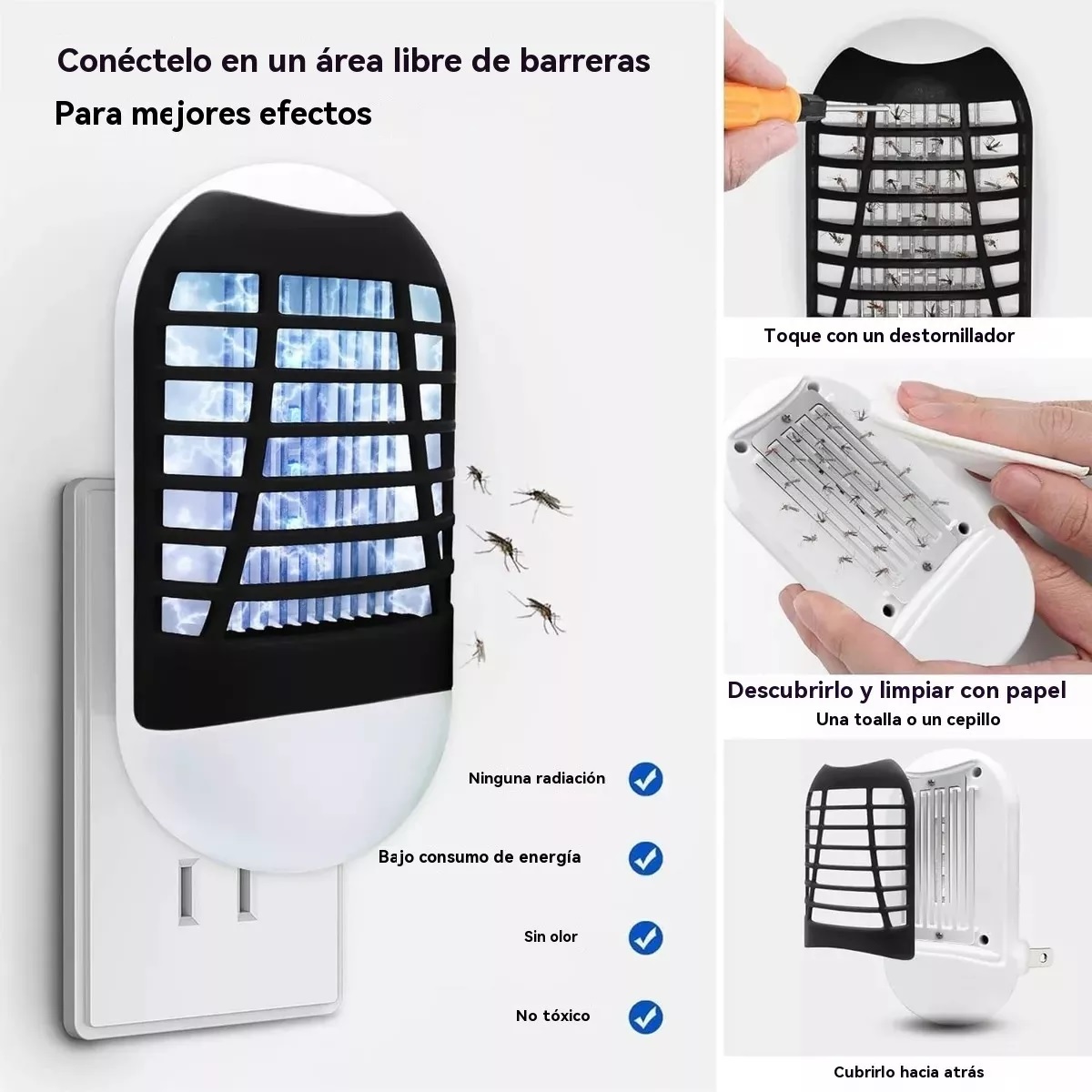 2 Unidades De Lampara Mata Mosquitos Eléctrico Matamoscas Re