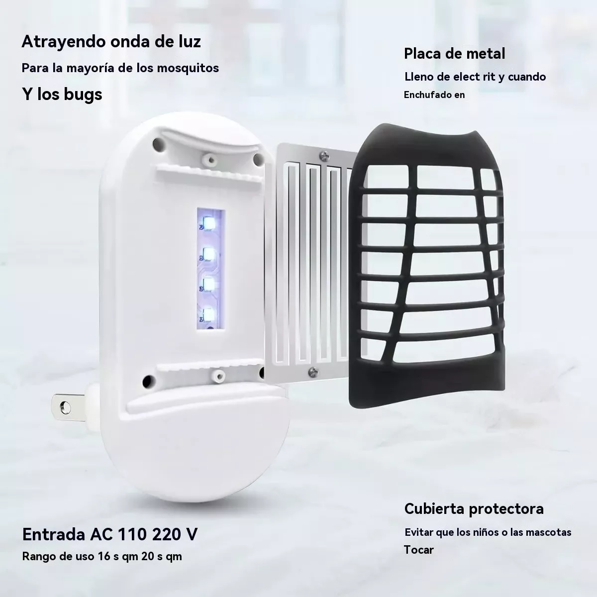 2 Unidades De Lampara Mata Mosquitos Eléctrico Matamoscas Re