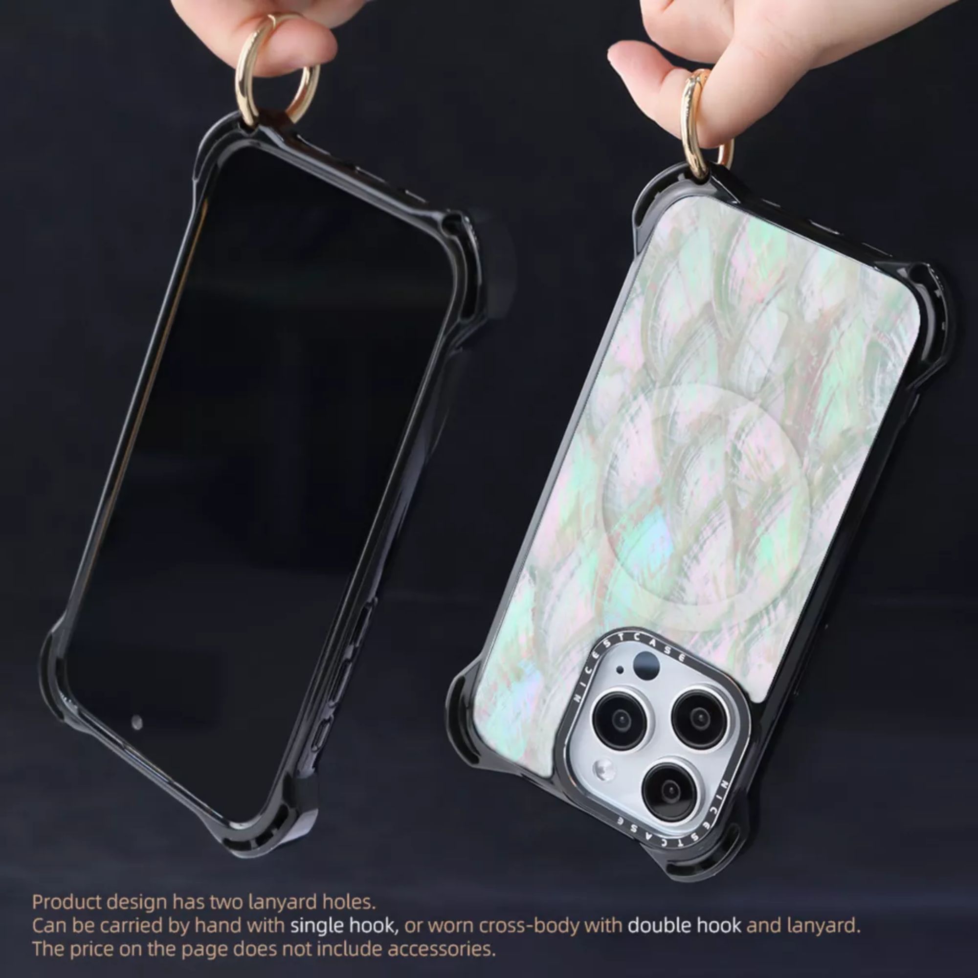 Funda Uso Rudo Ultra Bounce Concha Nacar Para Iphone 14 plus/15 plus Concha Color blancao Magsafe