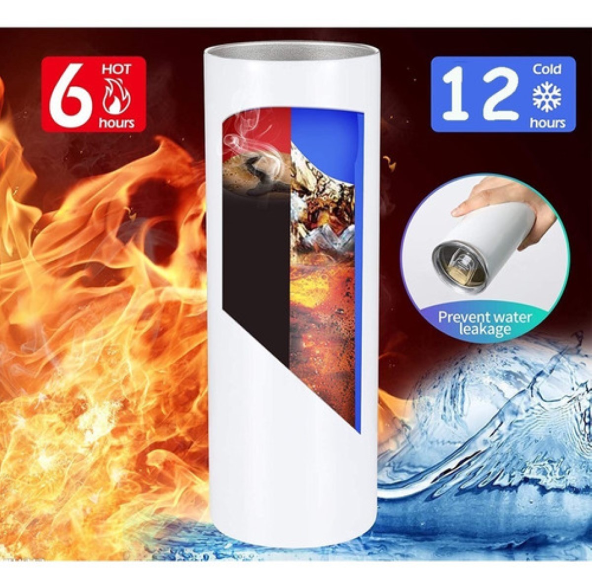 Vaso Termo Sublimación Sublimar Acero 20oz 4 pzs blanco