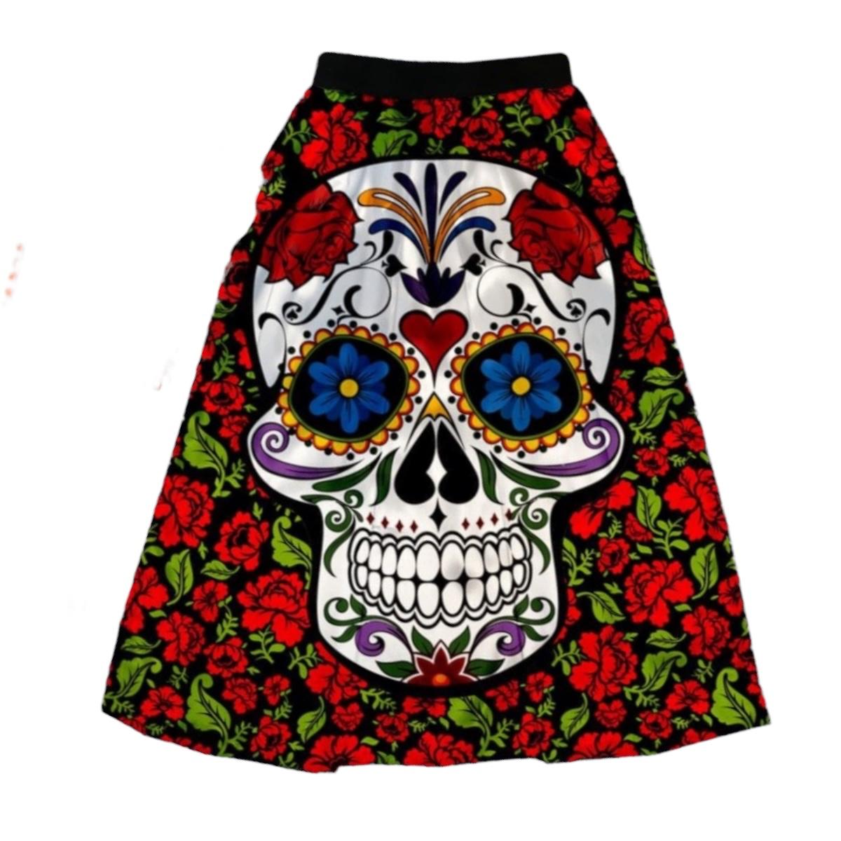 Falda Disfraz Mujer Para Día De Muertos Halloween Catrina