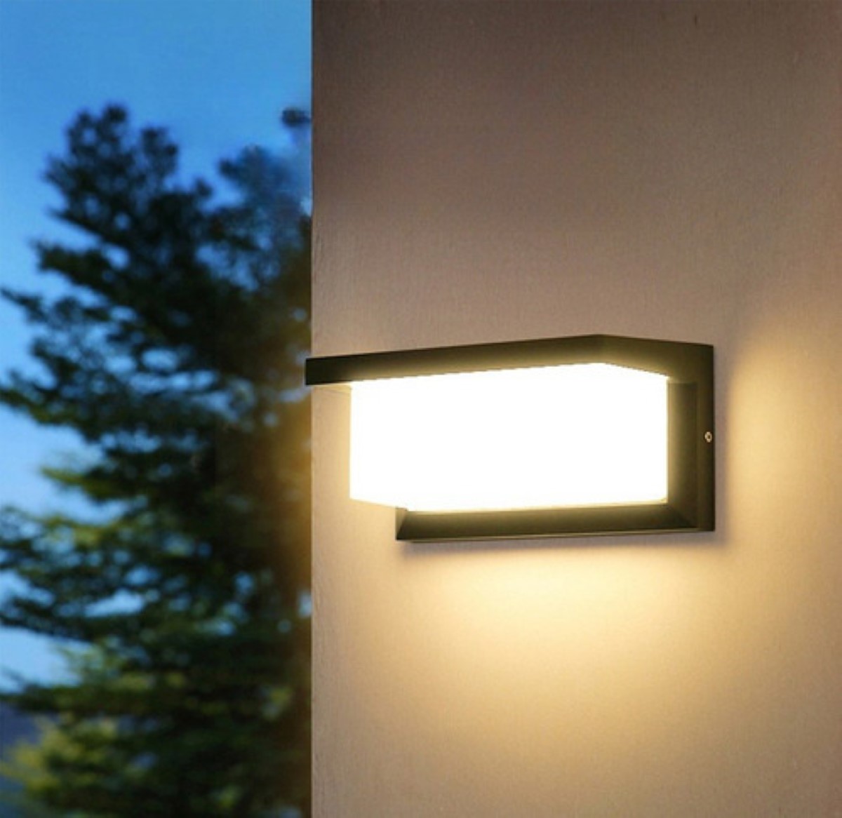 Lámpara Led De Pared Exterior Moderna Para Jardín Con Luz negro