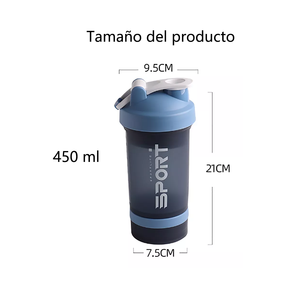 Shaker Para Proteina Botella Para Gym Productos Deportivos Azul