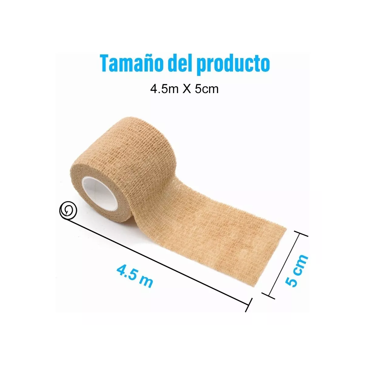  Vendaje deportivo autoadhesivo 6 unidades 4.5m x 5cm Blanco