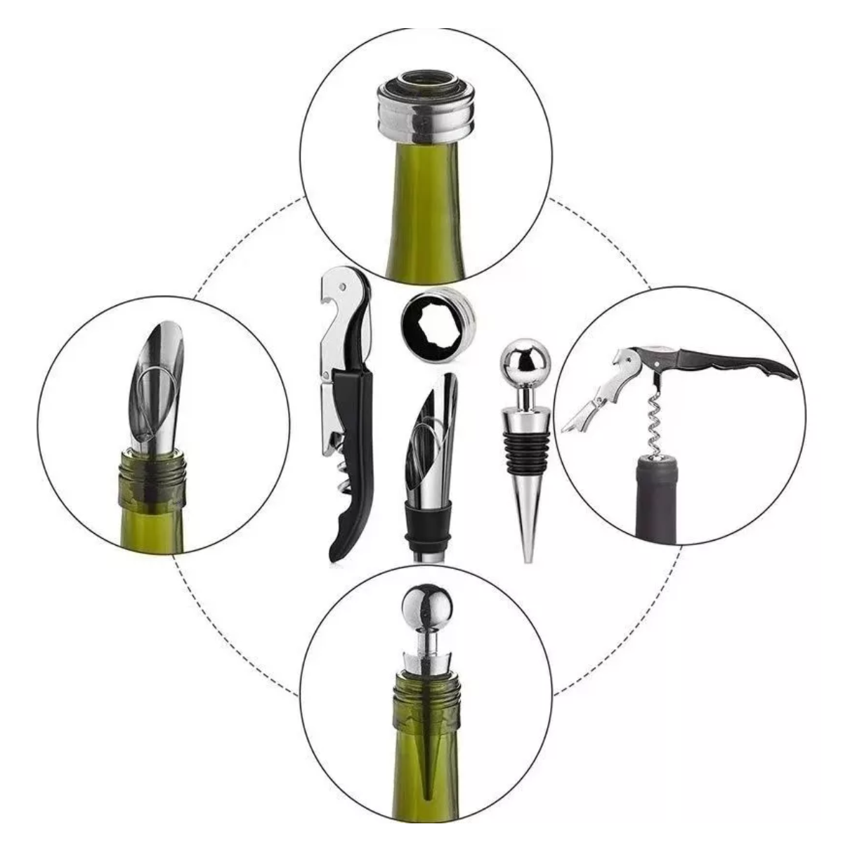Sacacorchos Vinos Descorchador Profesional Saca Corcho Kit