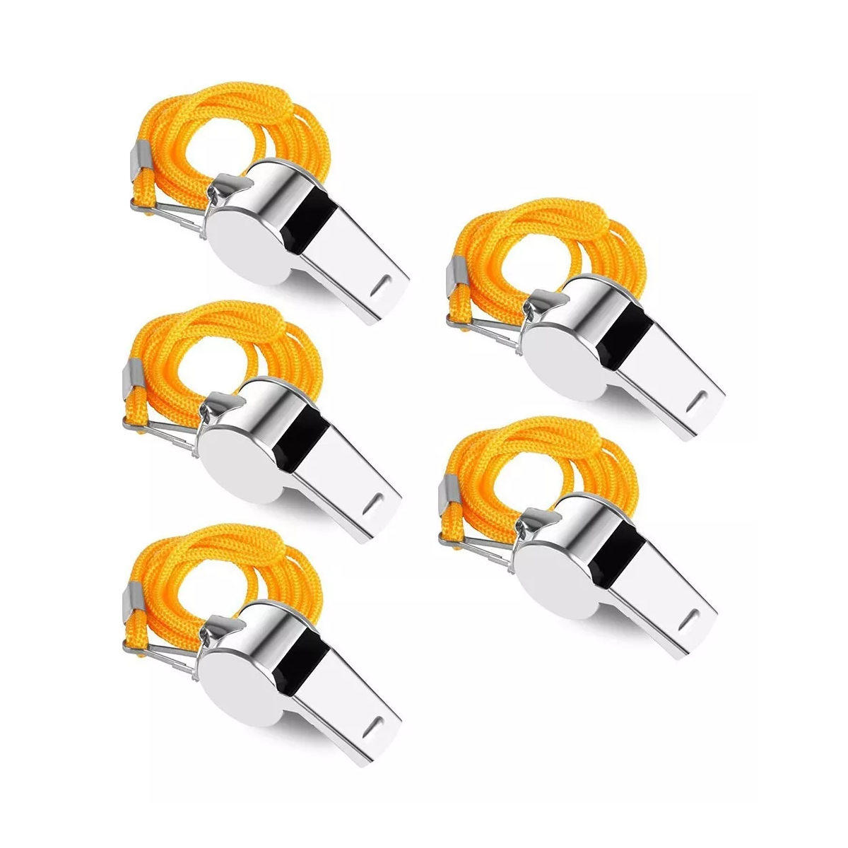 12pzs Silbato De Acero Inoxidable Con Cordón Para Árbitros
