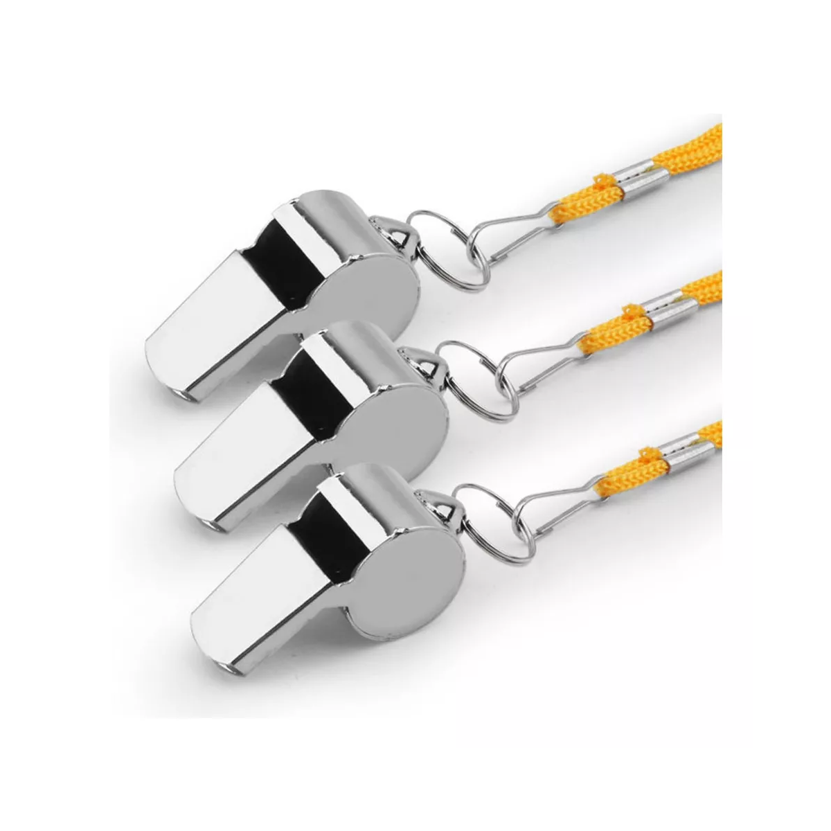 12pzs Silbato De Acero Inoxidable Con Cordón Para Árbitros