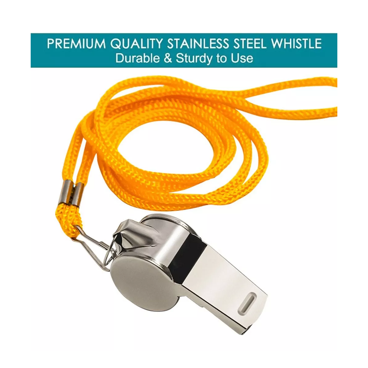 12pzs Silbato De Acero Inoxidable Con Cordón Para Árbitros