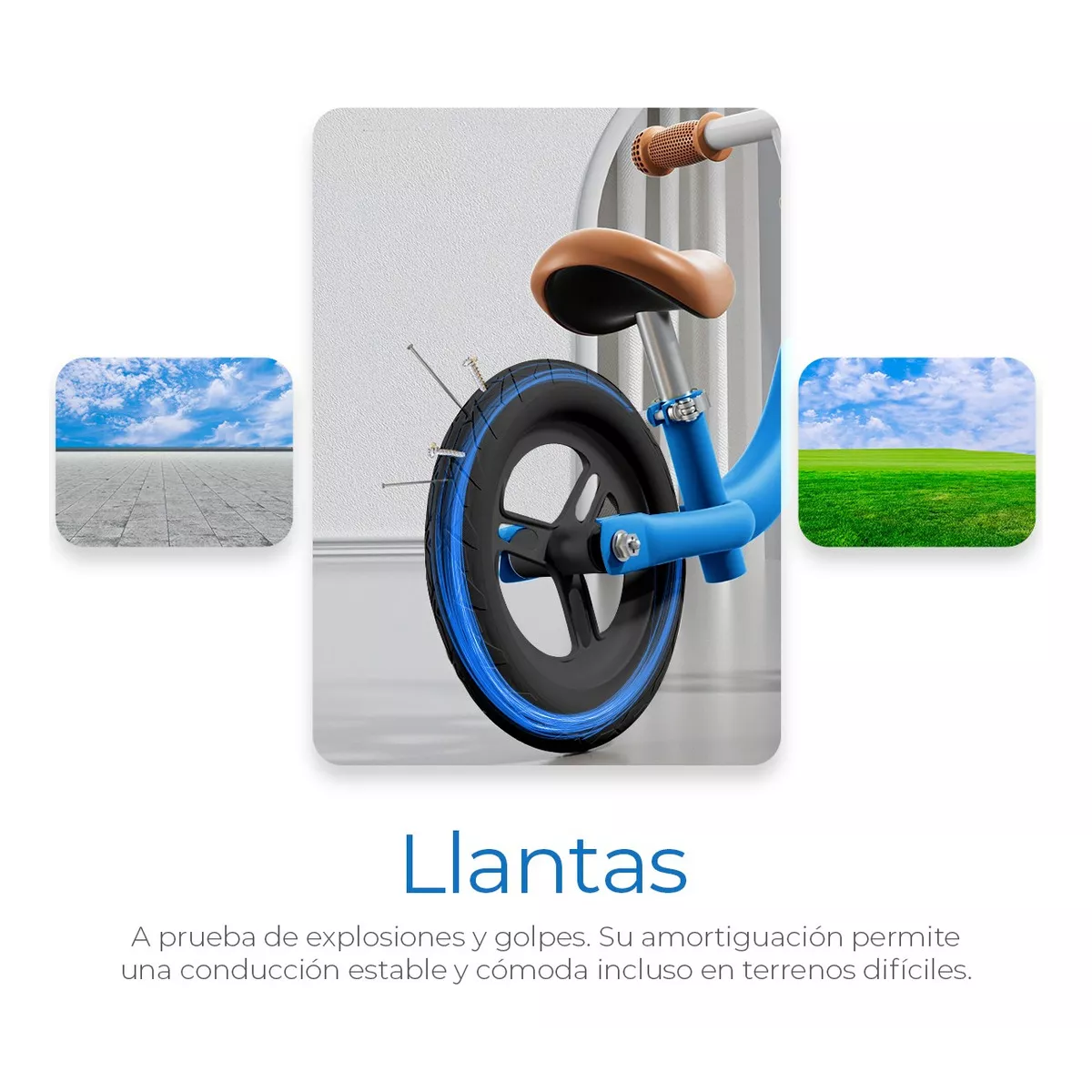 Bicicleta De Equilibrio Sin Pedales Entrenadora Para Niños Color Azul