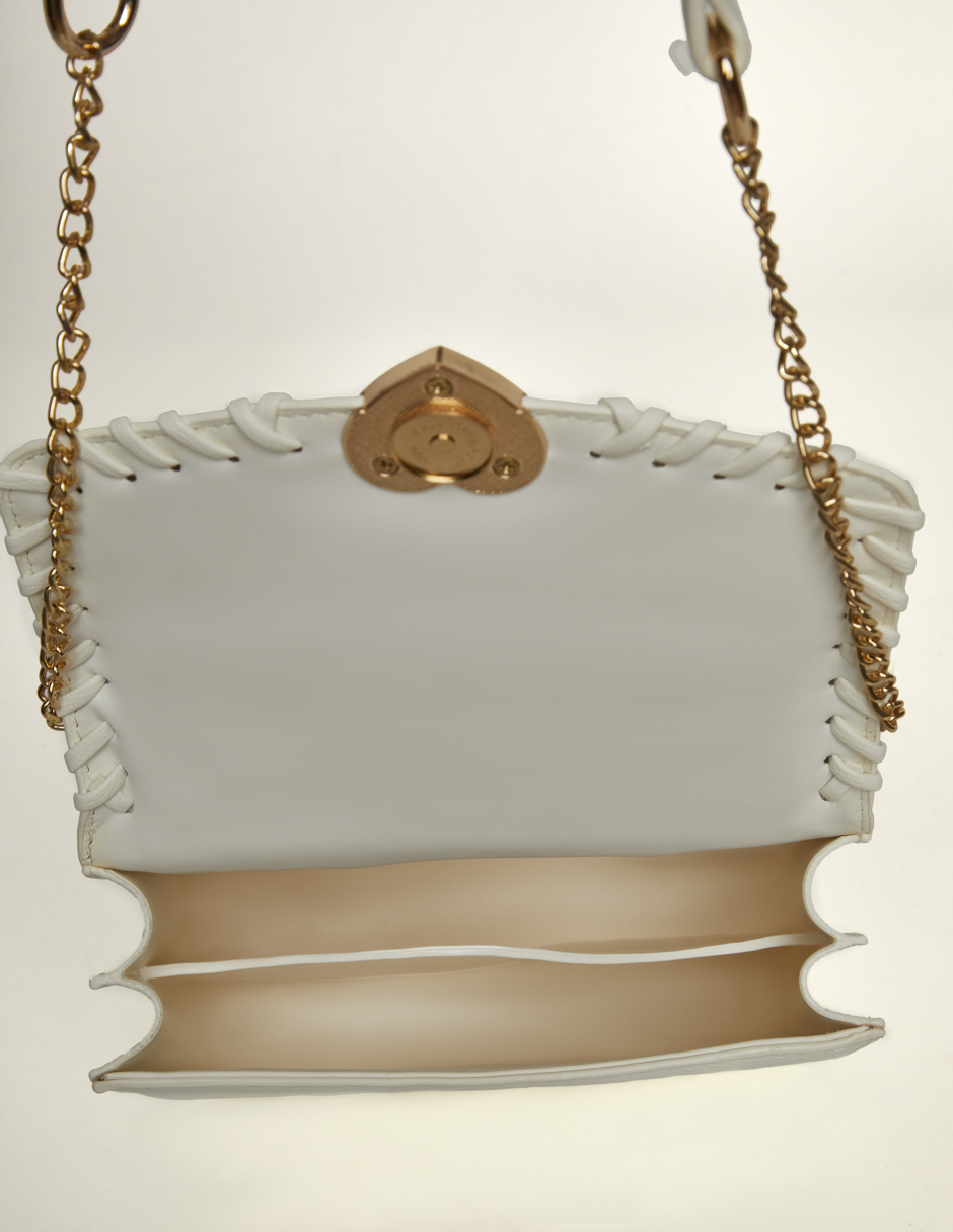 Bolsa Bandolera Blanco Crossbody Corazón Para Mujer Devendi