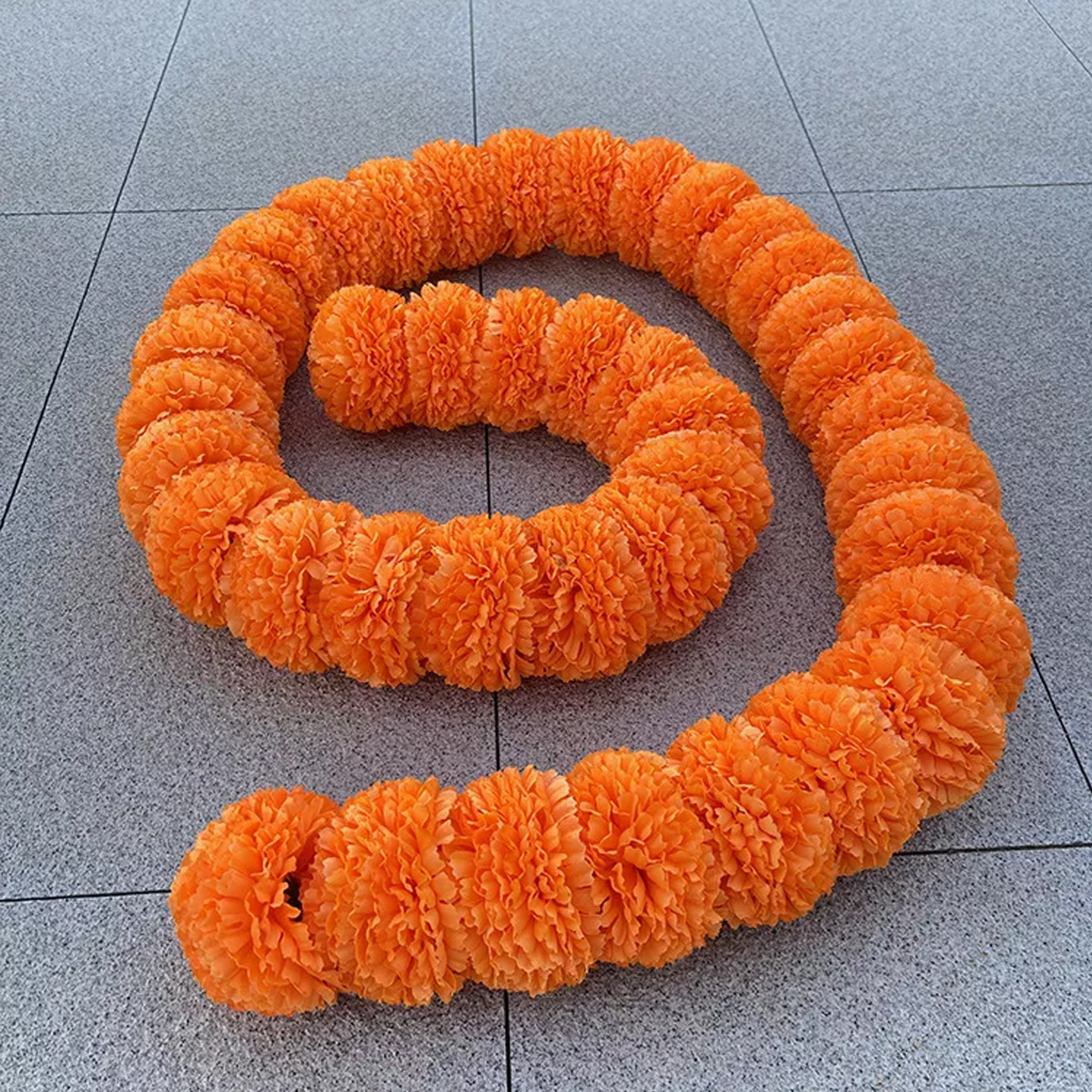 60pc Flores Artificial Cempasúchil Decoración Día Muertos 2m
