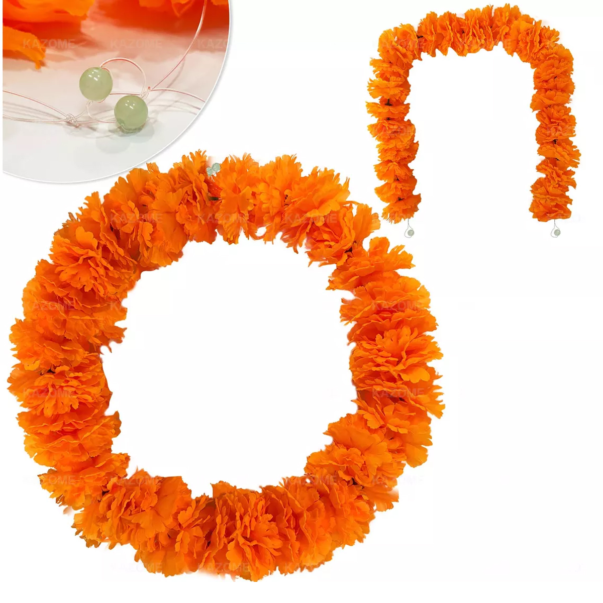 60pc Flores Artificial Cempasúchil Decoración Día Muertos 2m