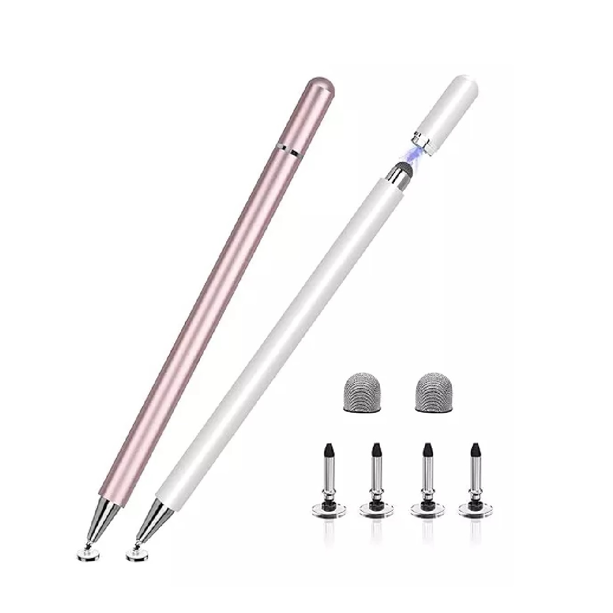 2pcs Universal Pluma Lápiz Tactil Óptico Tablet Stylus 2in1