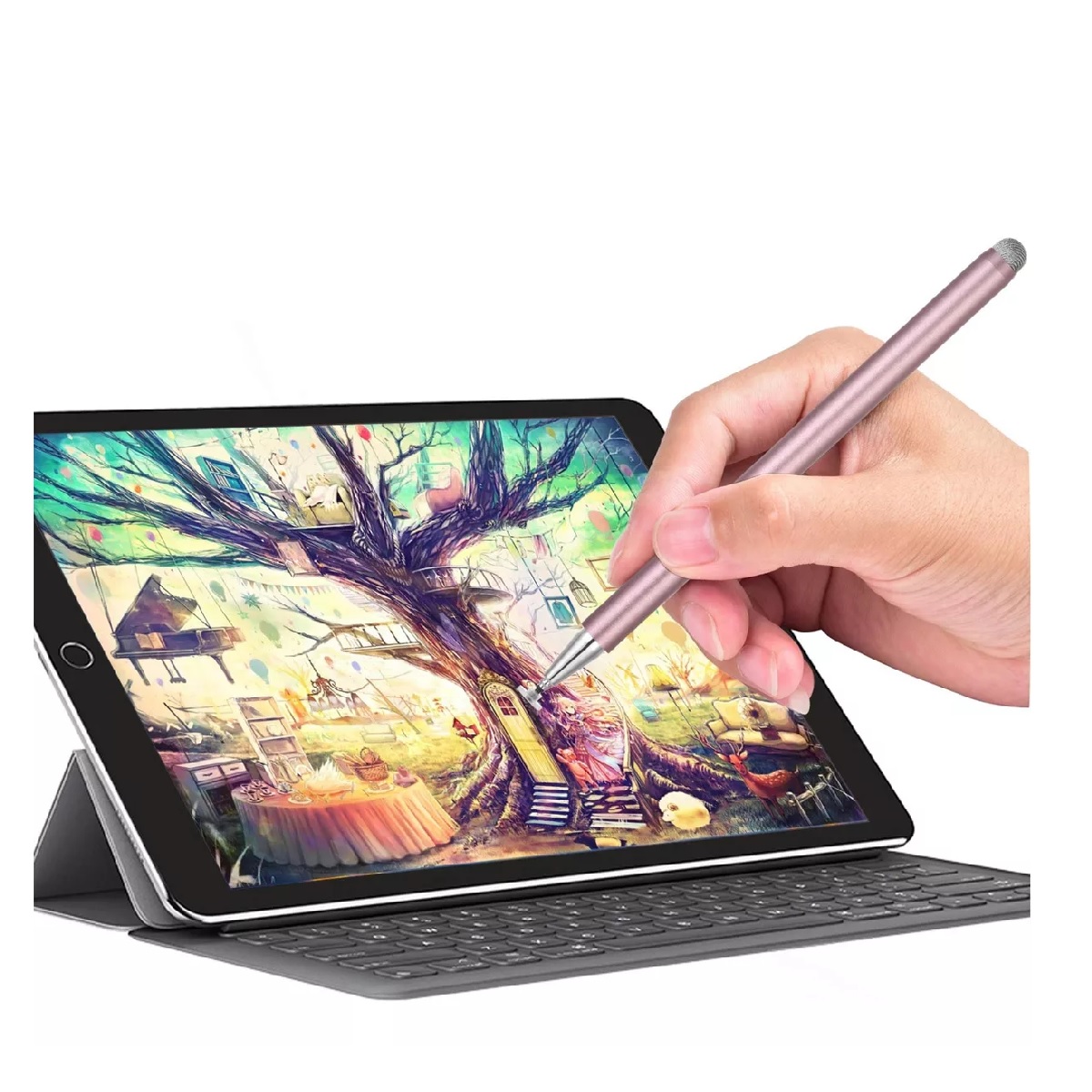2pcs Universal Pluma Lápiz Tactil Óptico Tablet Stylus 2in1