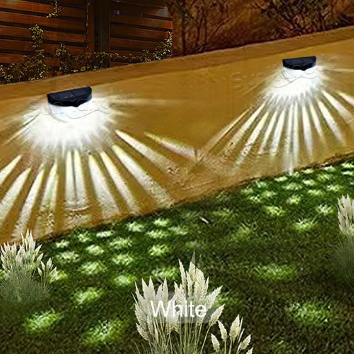 Lamparas Focos De Pared Exterior 6led Blanco Frío/calie Negro-Luz cálida 2 pzs 