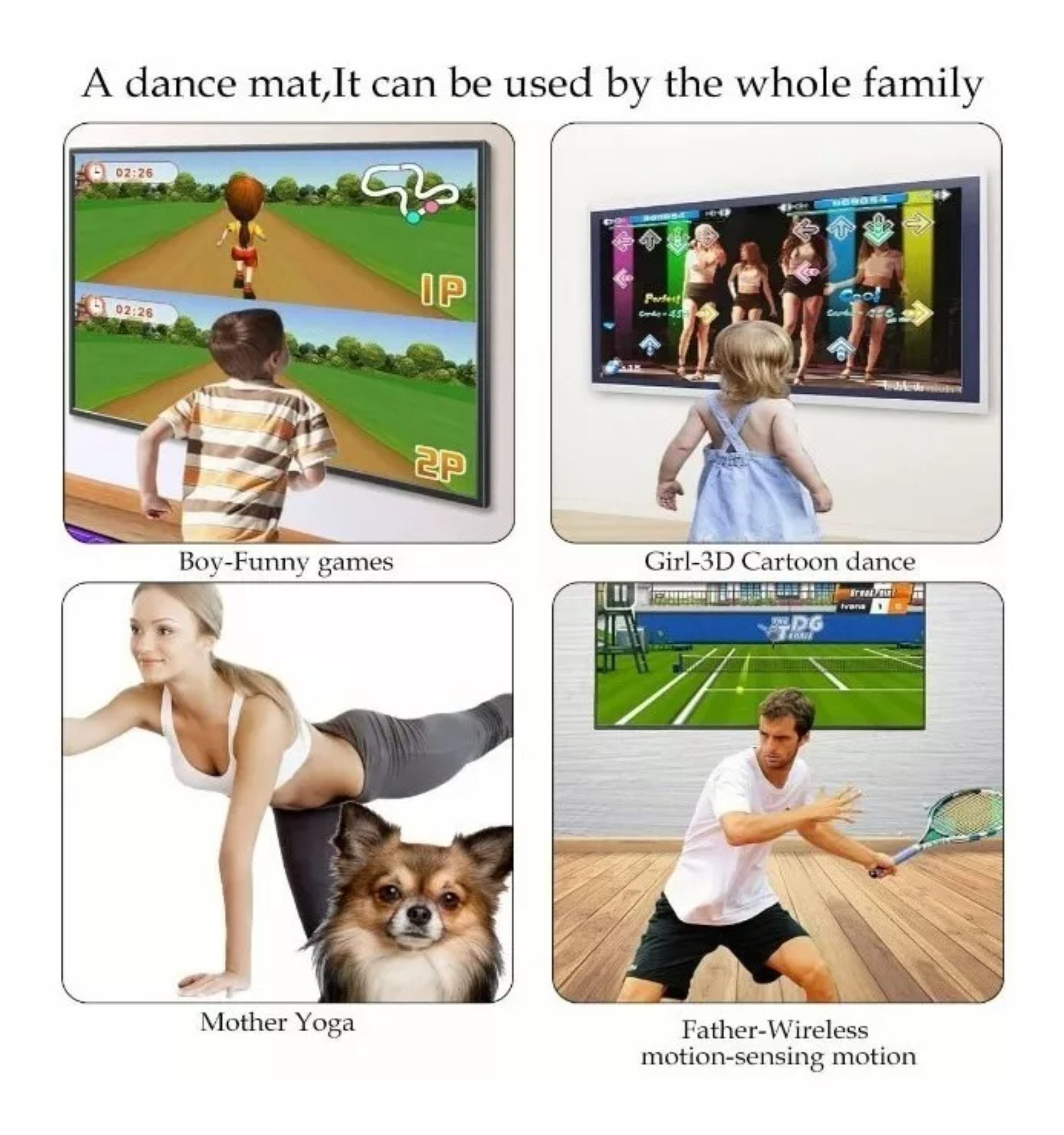 Tapete Baile Doble De Control Somatosensorial Inalámbrico