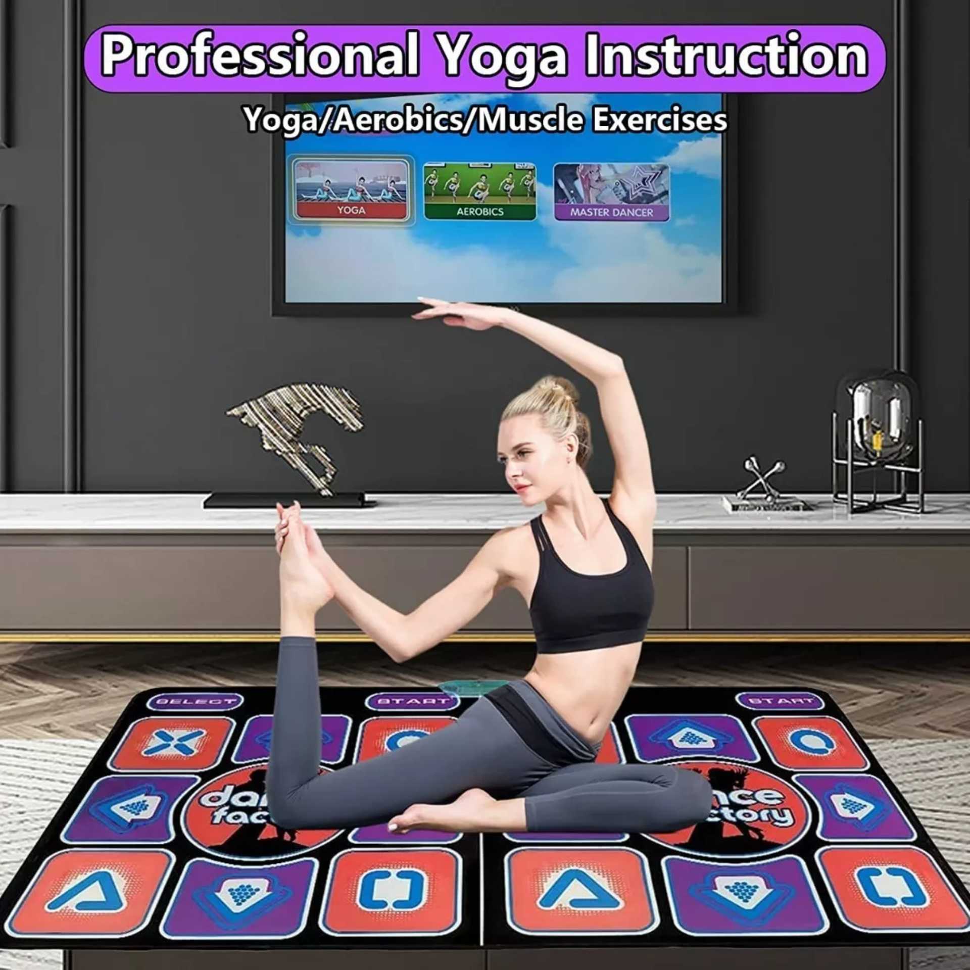 Tapete Baile Doble De Control Somatosensorial Inalámbrico