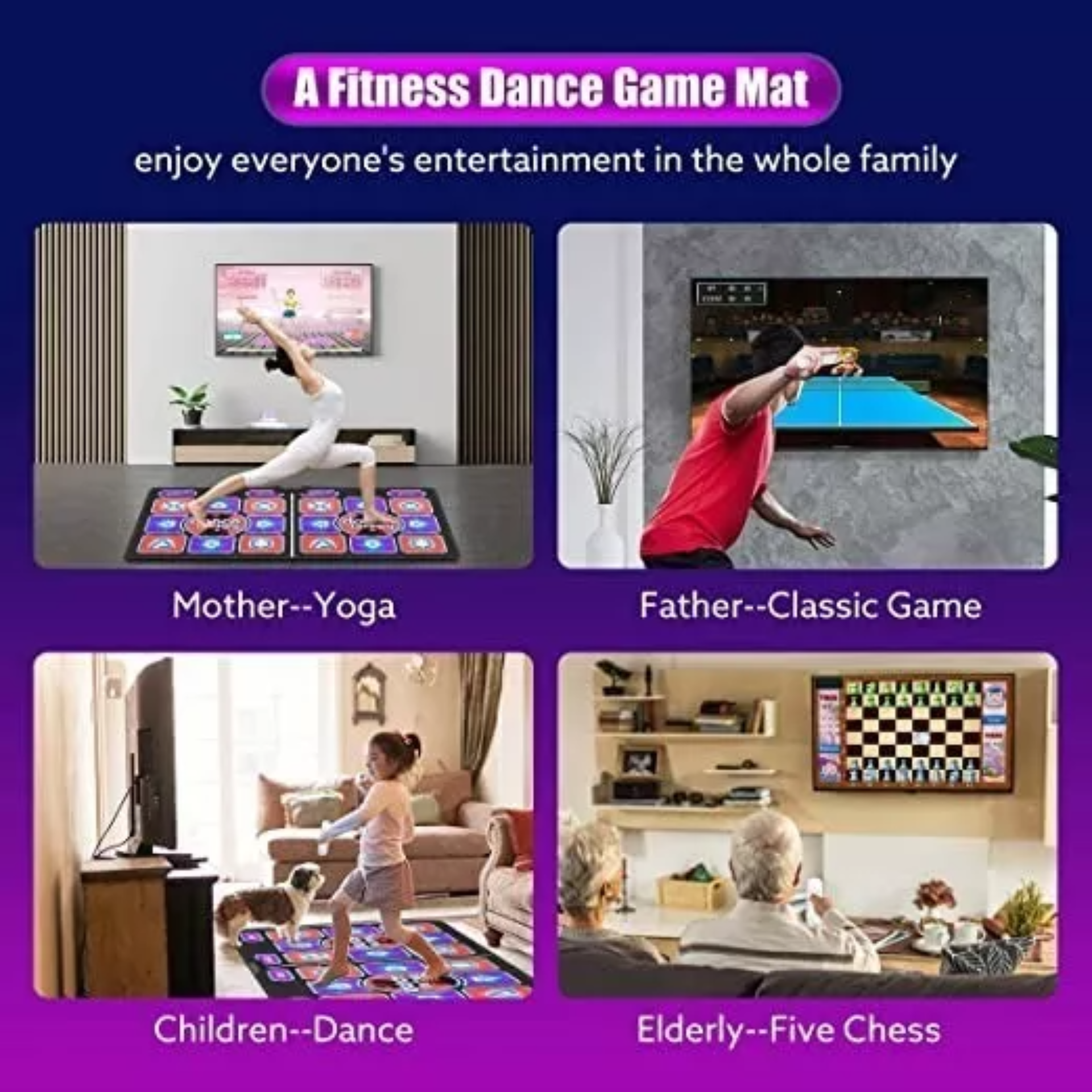 Tapete Baile Doble De Control Somatosensorial Inalámbrico