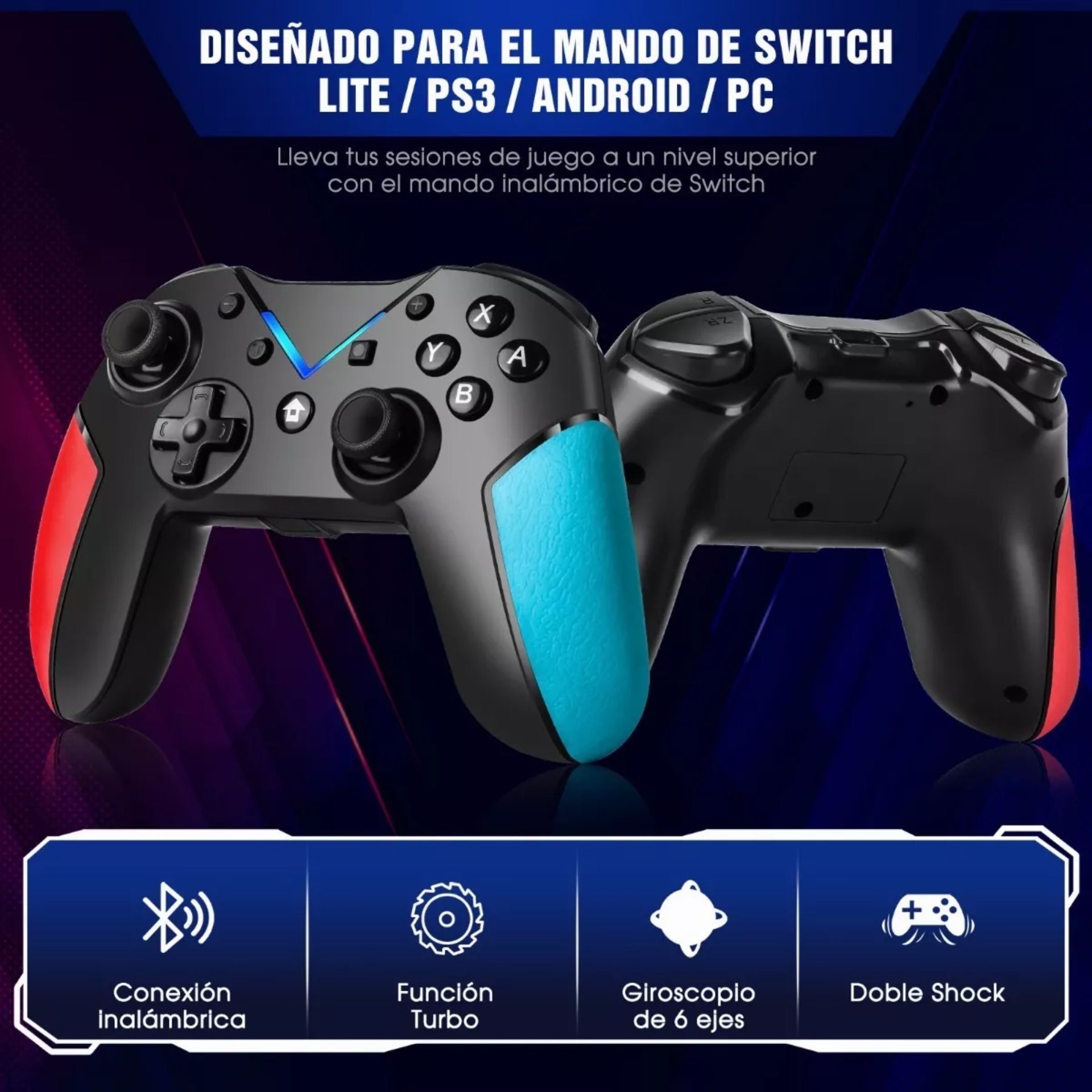 Gamepad Control Inalámbrico Bluetooth Con Doble Vibración
