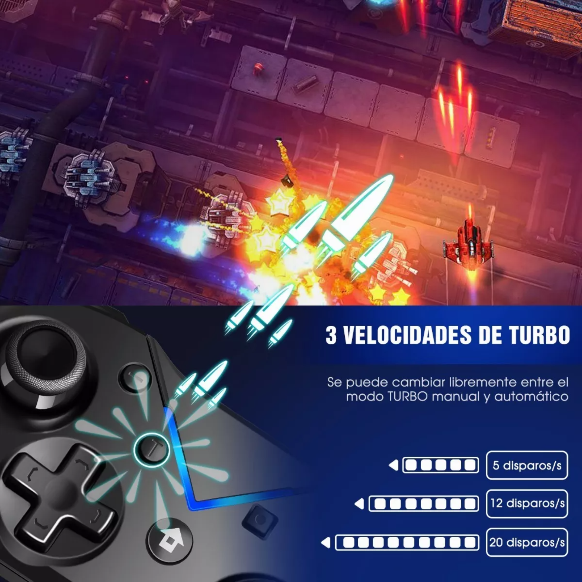 Gamepad Control Inalámbrico Bluetooth Con Doble Vibración
