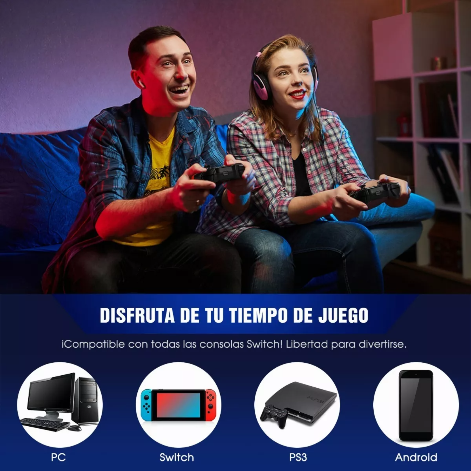 Gamepad Control Inalámbrico Bluetooth Con Doble Vibración
