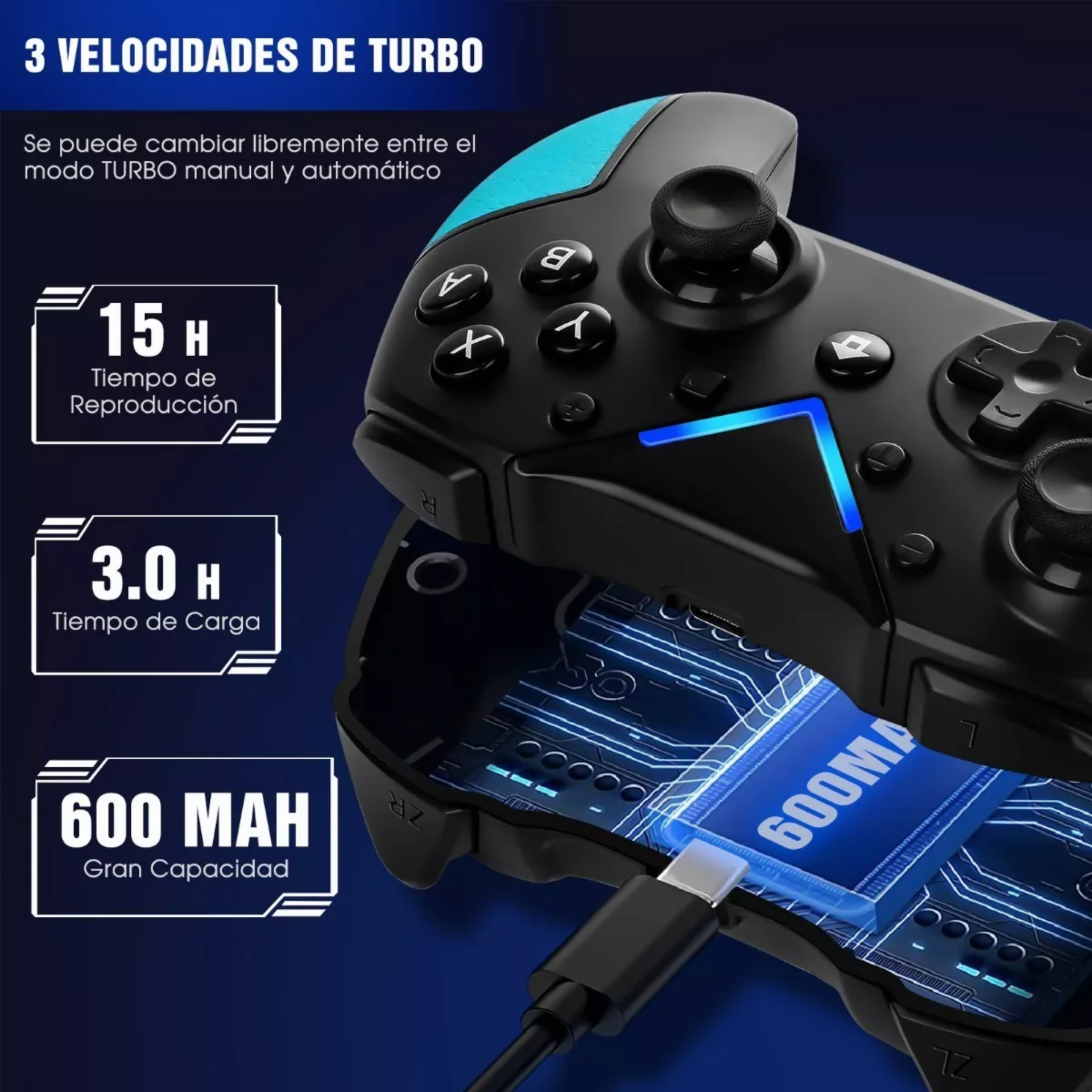 Gamepad Control Inalámbrico Bluetooth Con Doble Vibración