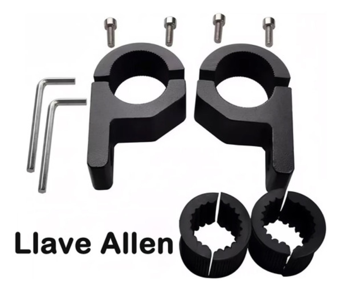 Bases Para Luces Auxiliares Metal Motocicleta Auto 2 pzs negro