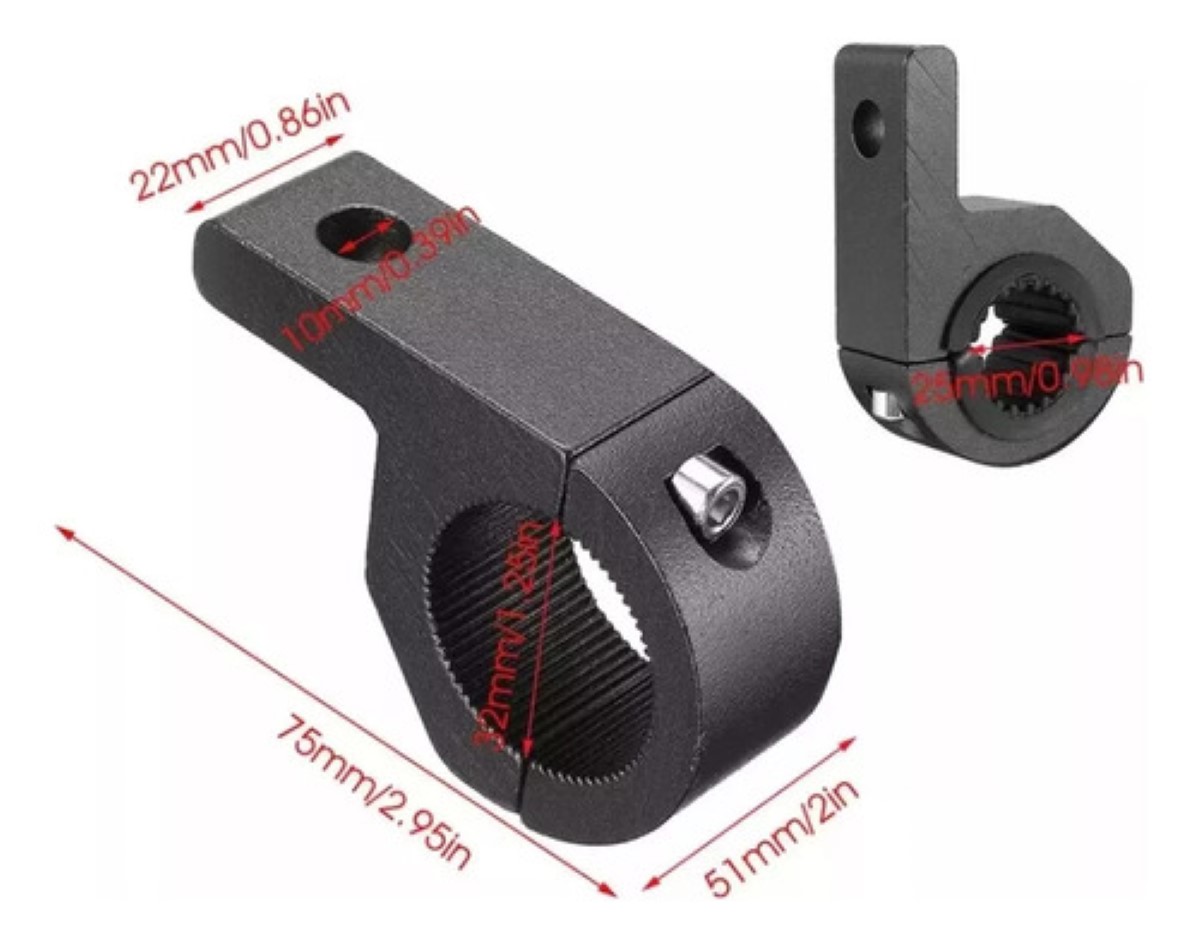 Bases Para Luces Auxiliares Metal Motocicleta Auto 2 pzs negro