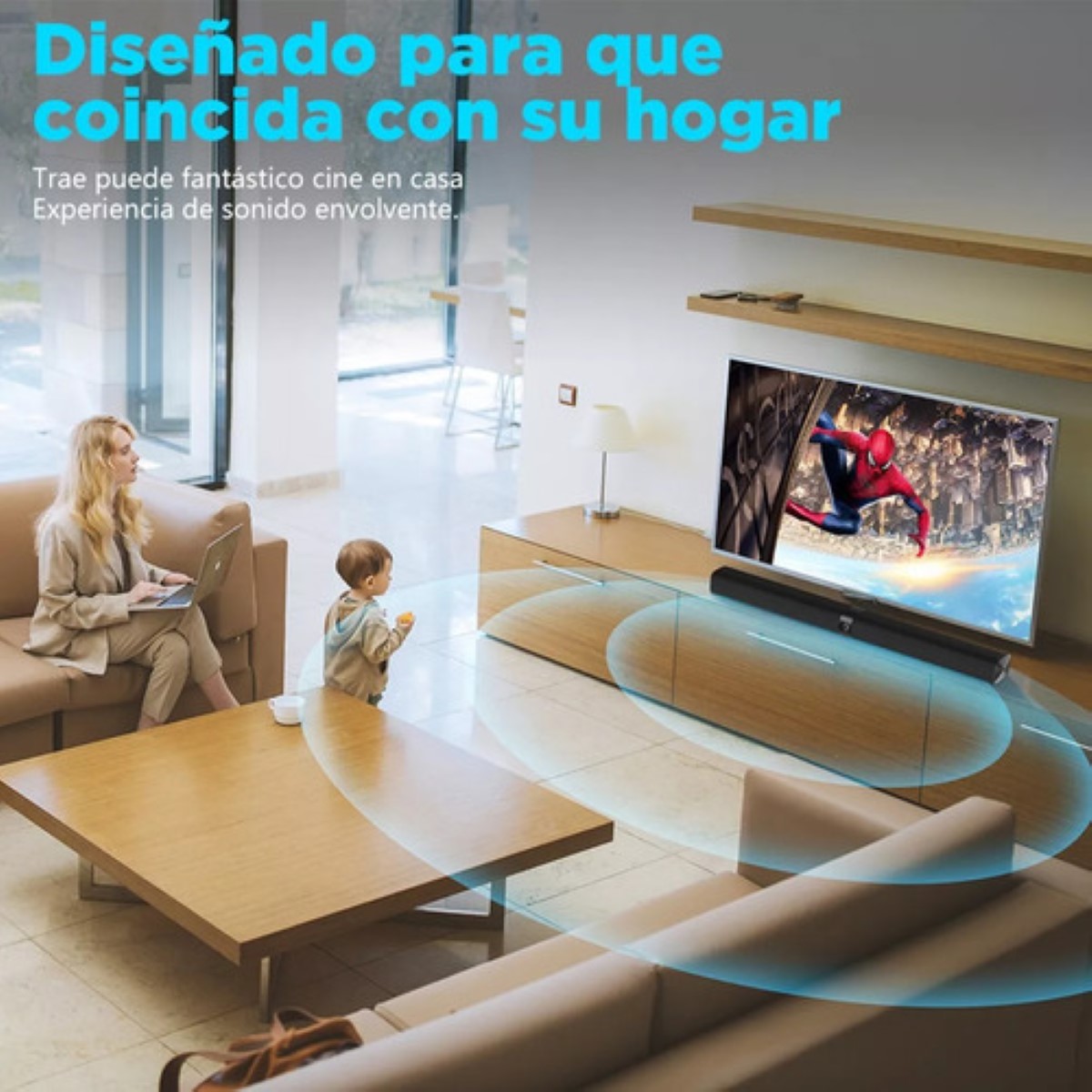 Barras De Sonido Bluetooth Home Theater Bocinas Para Tv 2.0 negro