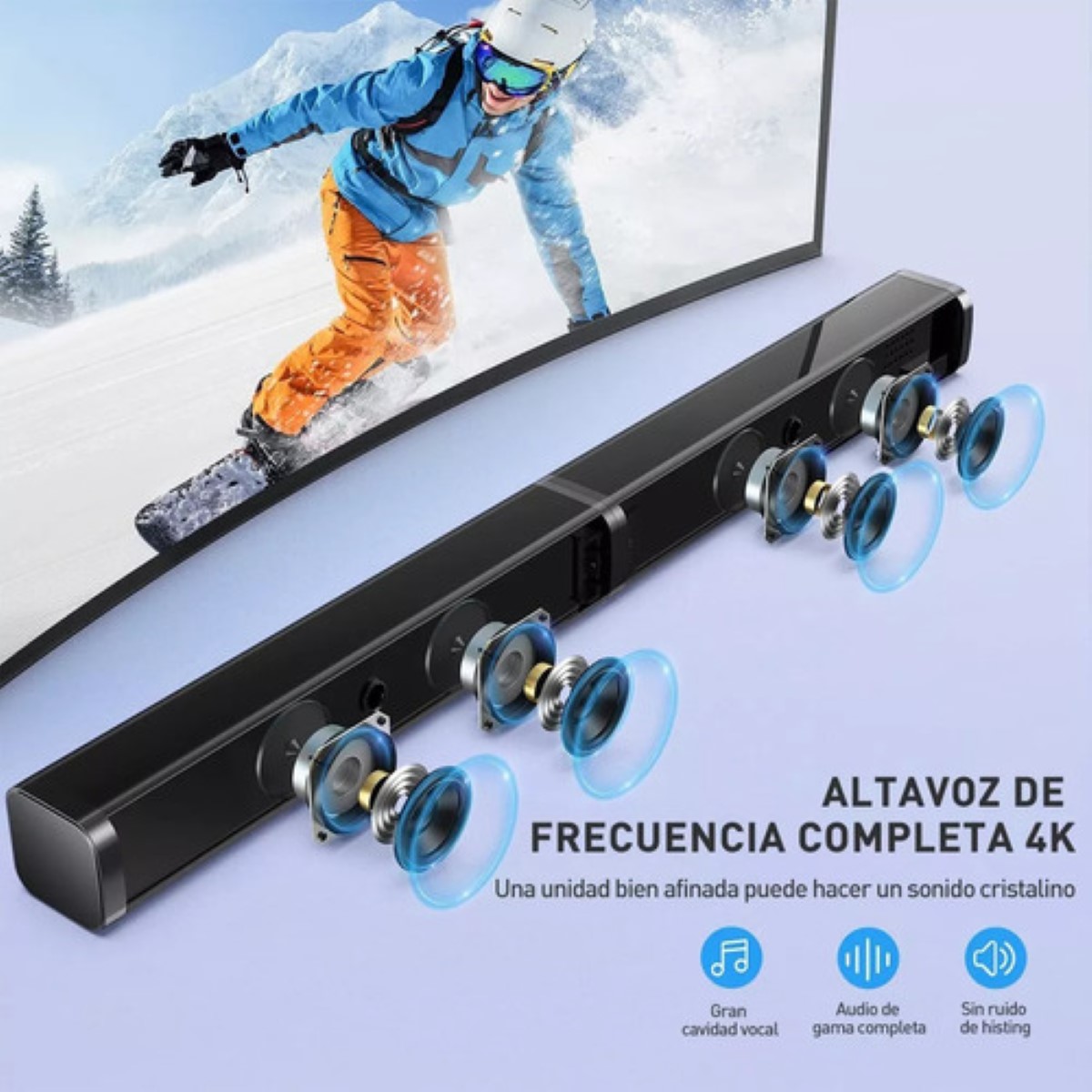 Barras De Sonido Bluetooth Home Theater Bocinas Para Tv 2.0 negro