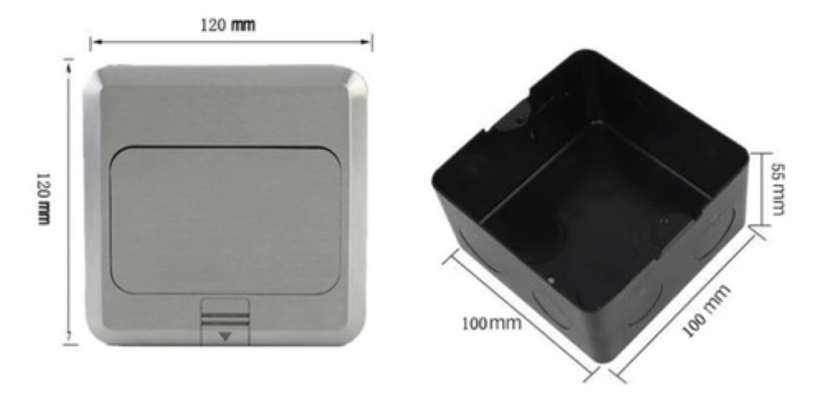 Enchufe Empotrable Sobremesa Contacto Suelo Emergente 20a gris negro