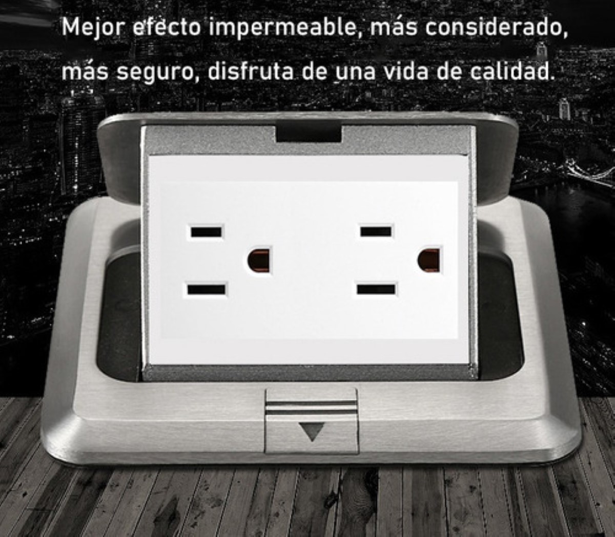 Enchufe Empotrable Sobremesa Contacto Suelo Emergente 20a gris negro