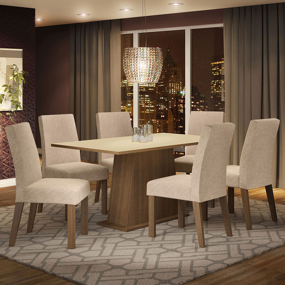 Juego de Comedor con Mesa y 6 Sillas Madesa Roberta MCI
