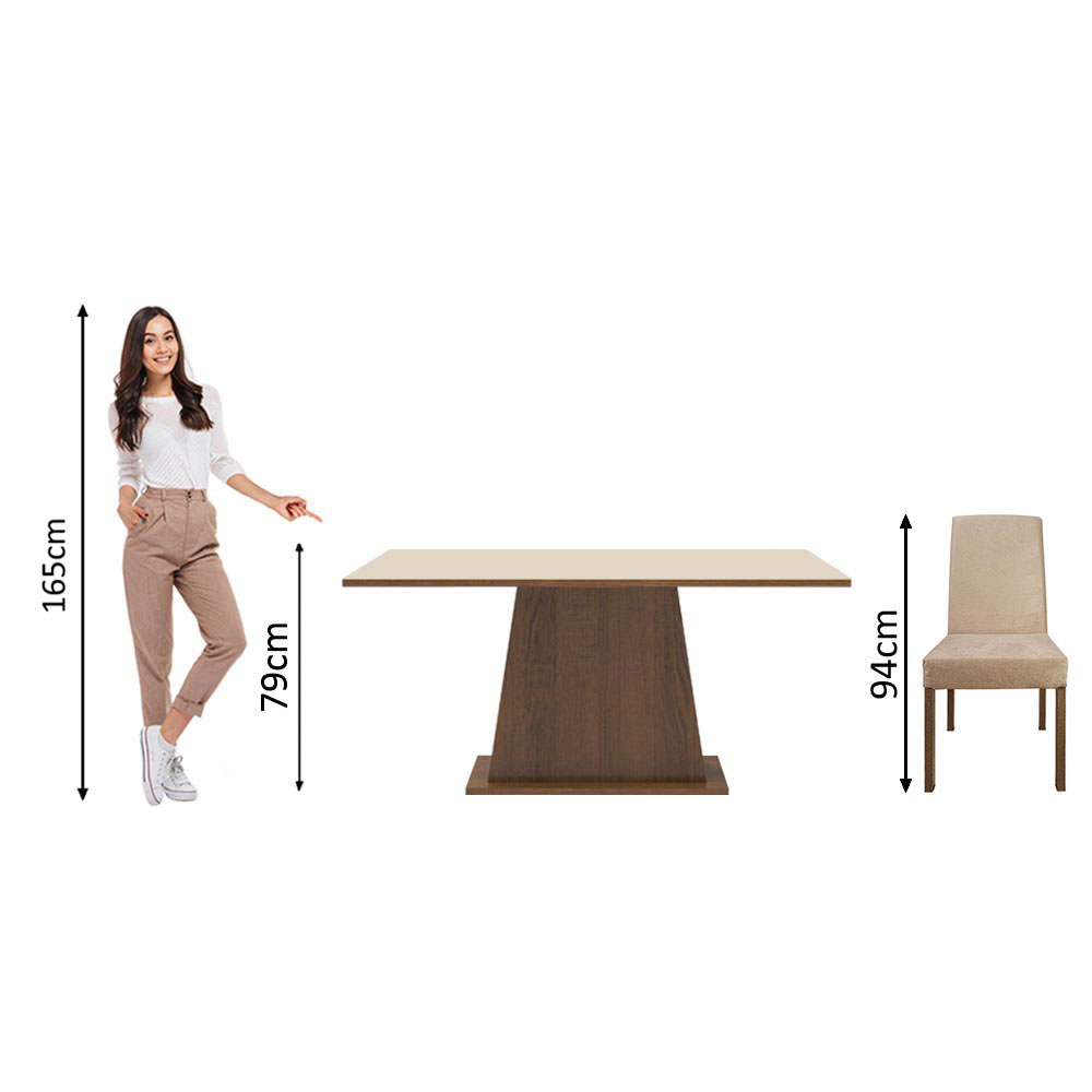 Juego de Comedor con Mesa y 6 Sillas Madesa Roberta MCI
