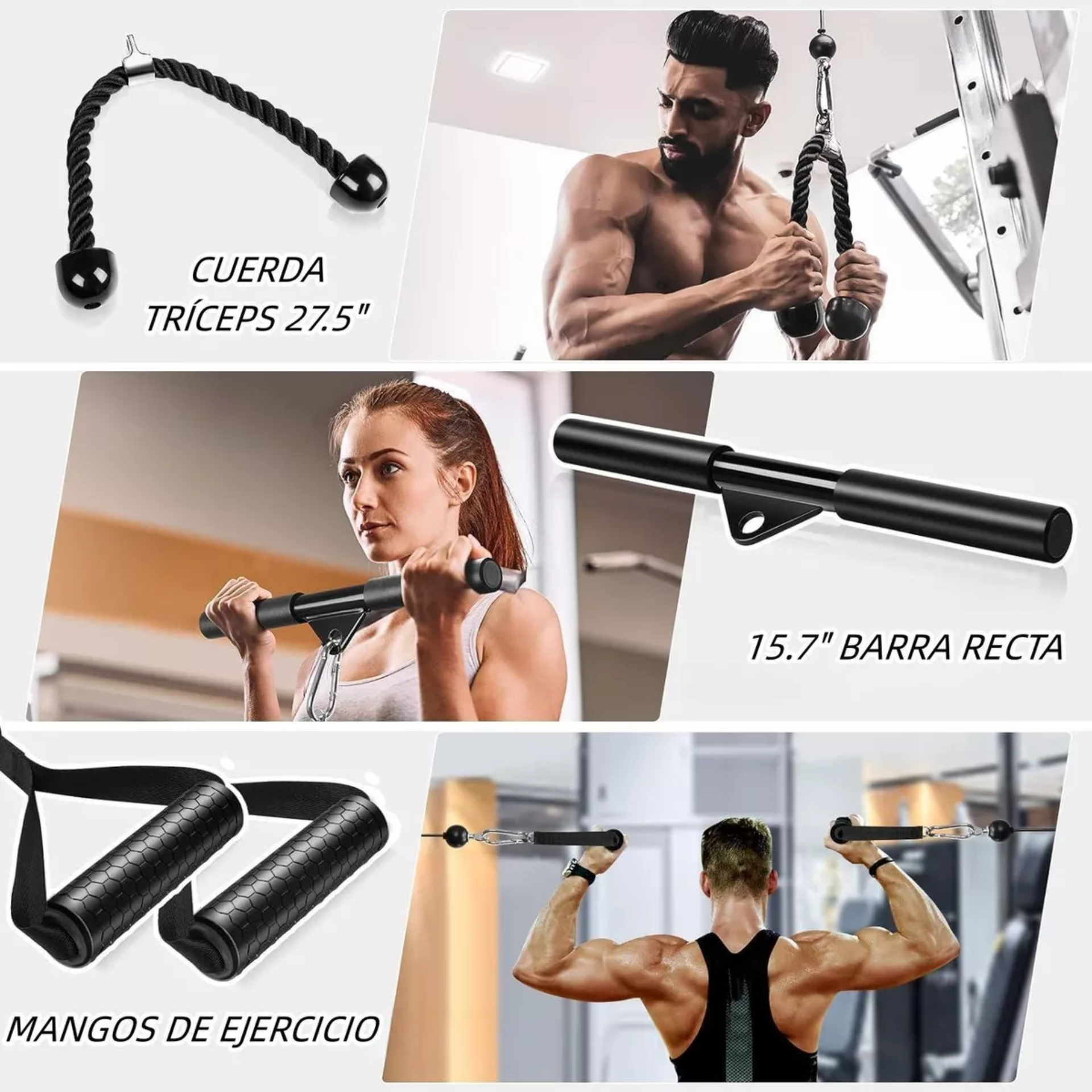Equipo Fitness Gimnasio Polea Cable Brazo Biceps Triceps