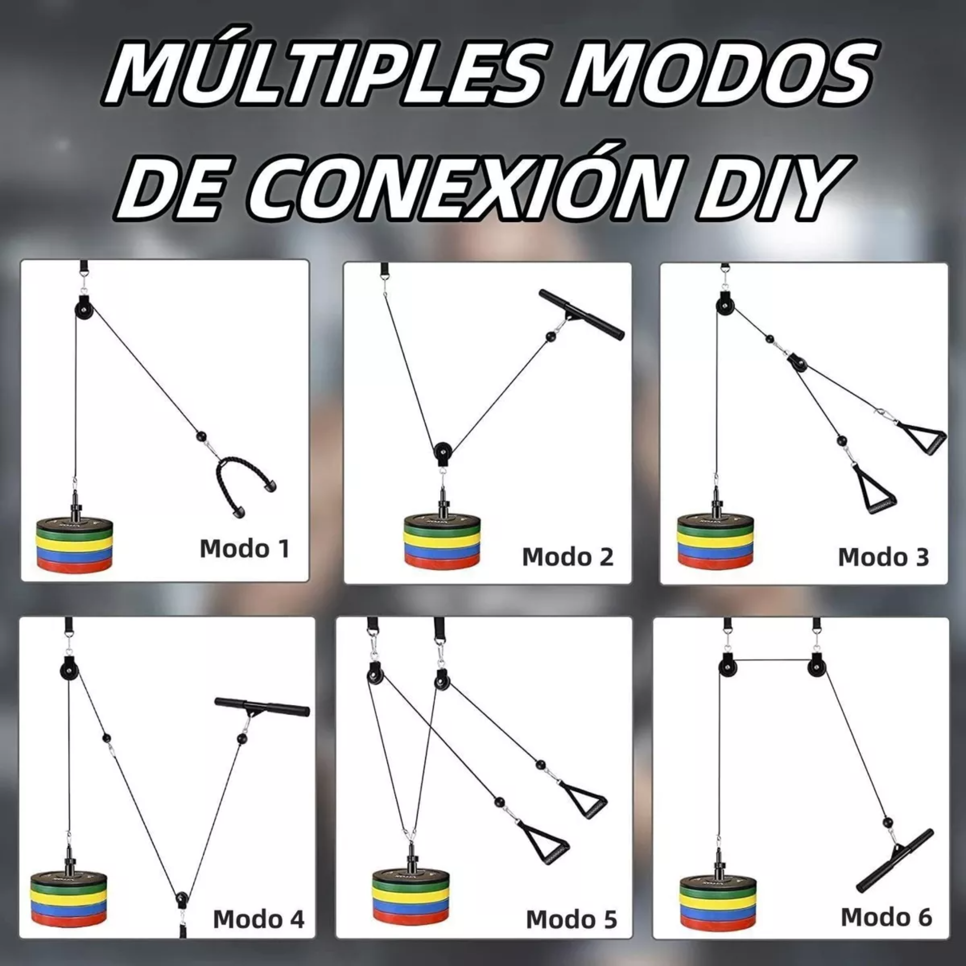 Equipo Fitness Gimnasio Polea Cable Brazo Biceps Triceps