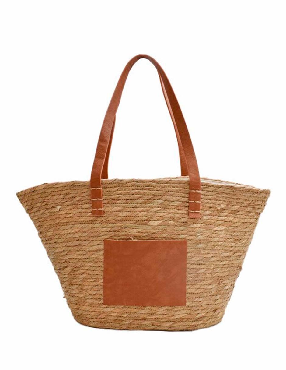 Bolsa de Playa Detalles en Contraste Café 