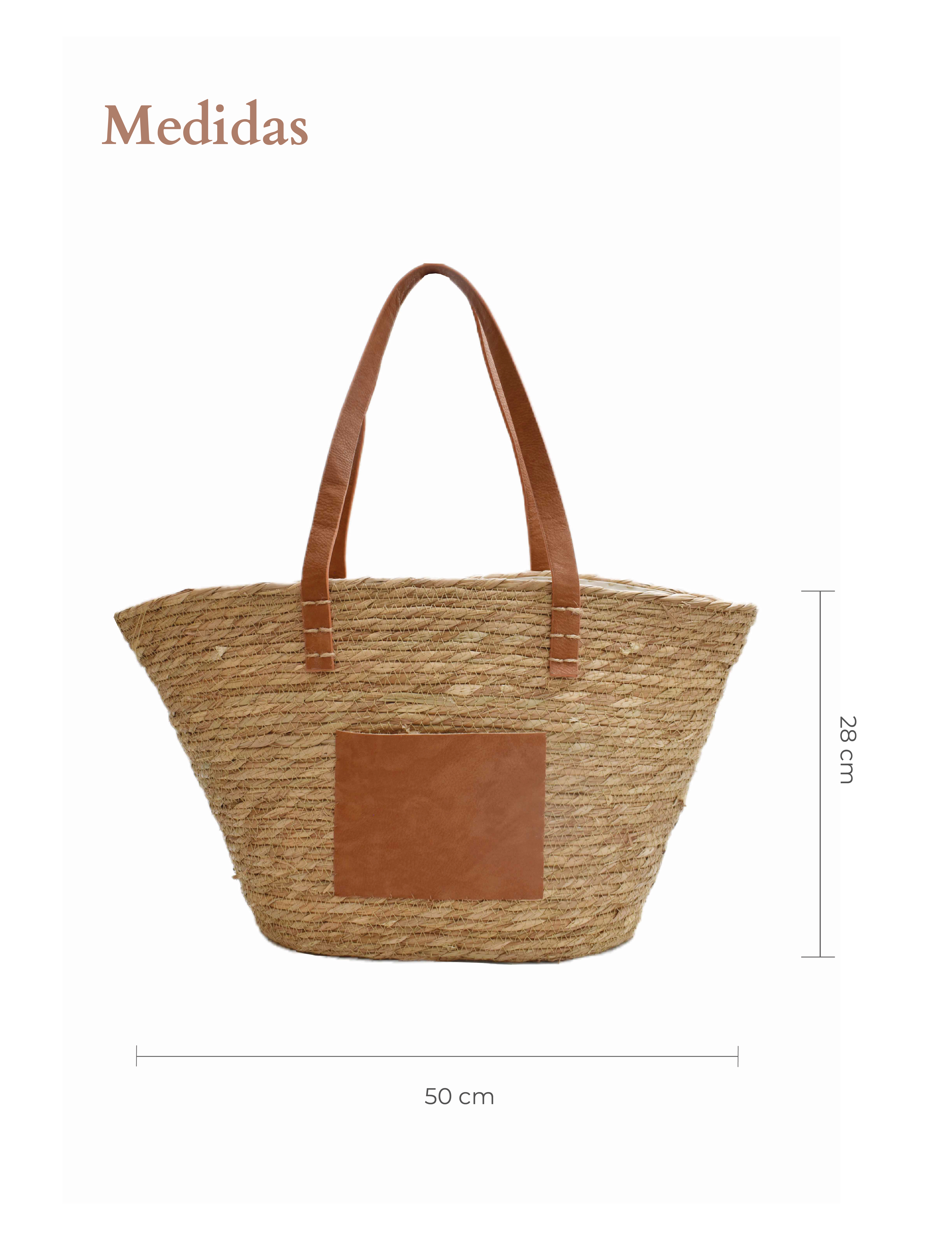 Bolsa de Playa Detalles en Contraste Café 