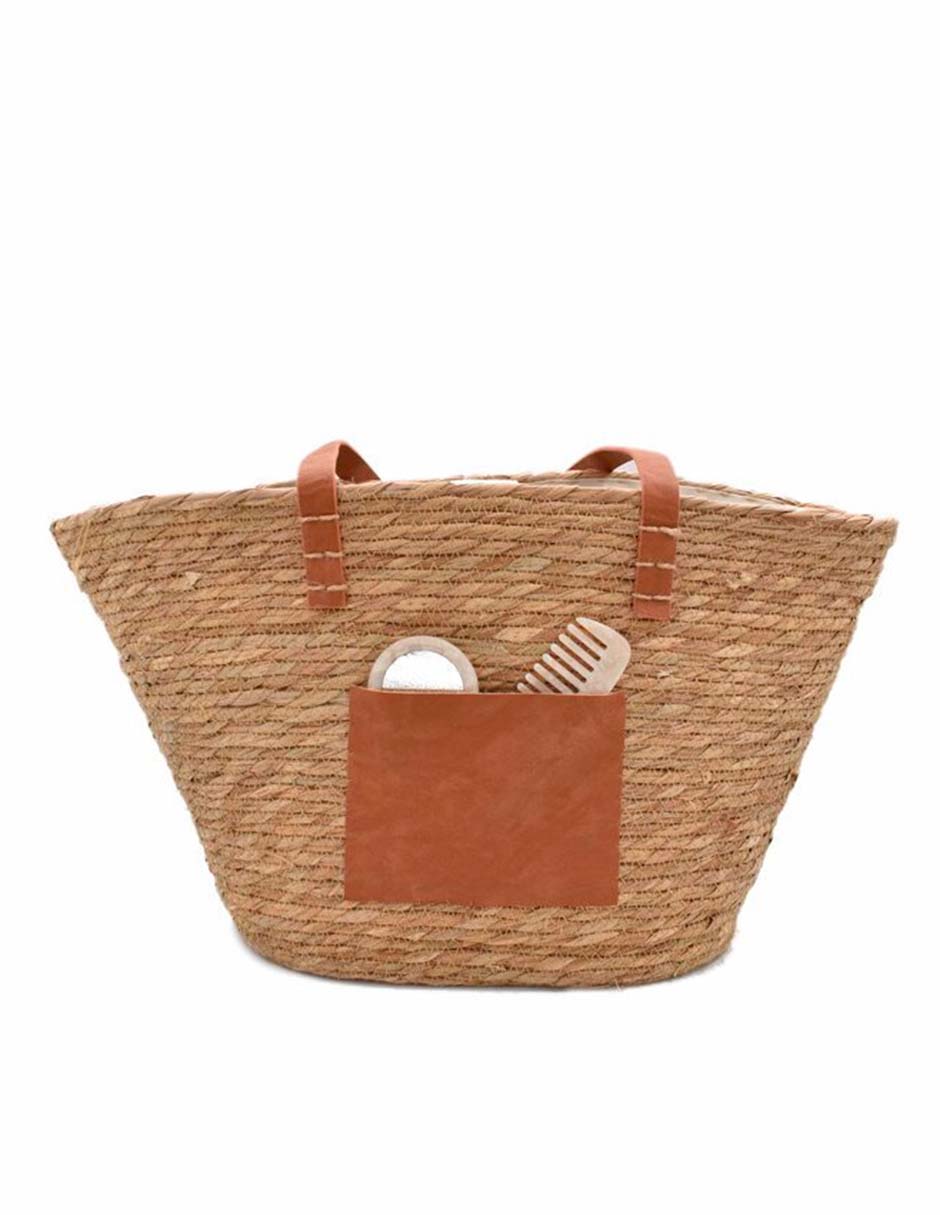 Bolsa de Playa Detalles en Contraste Café 