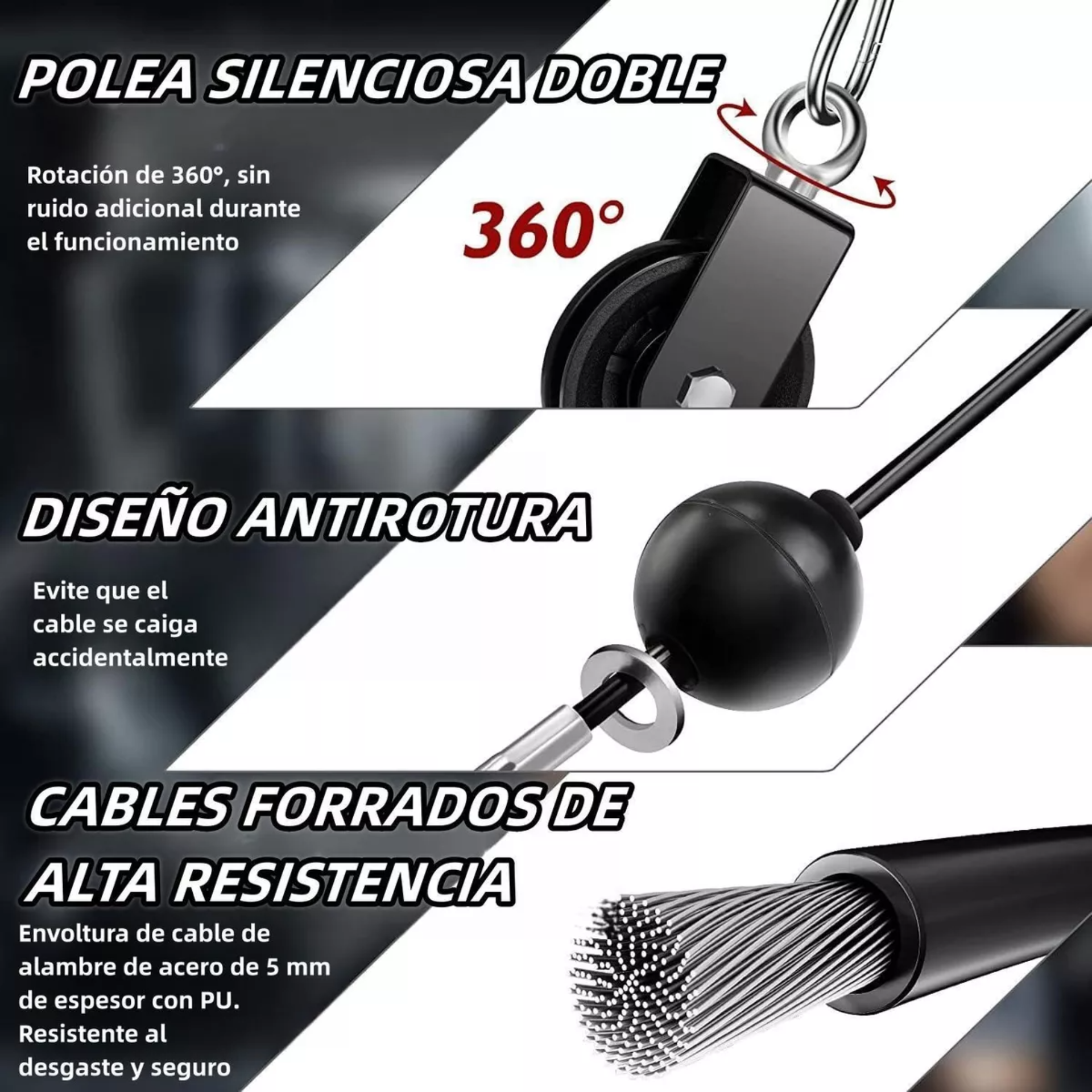 Equipo Fitness Gimnasio Polea Cable Brazo Biceps Triceps