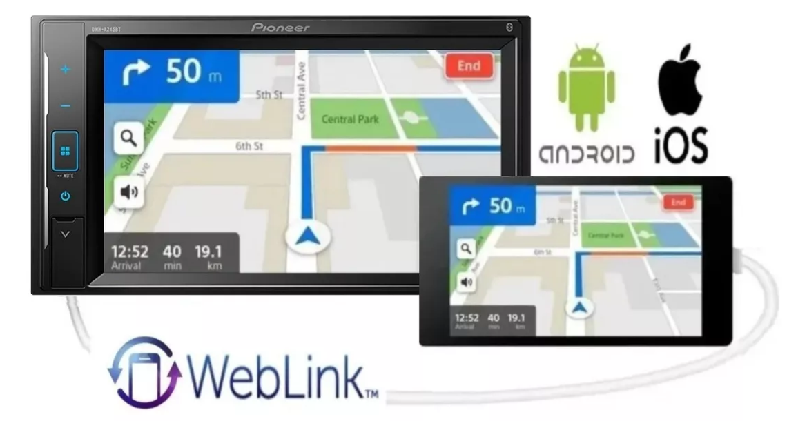 Autoestéreo de Pantalla táctil 6.2" PIONEER DMH A245BT.