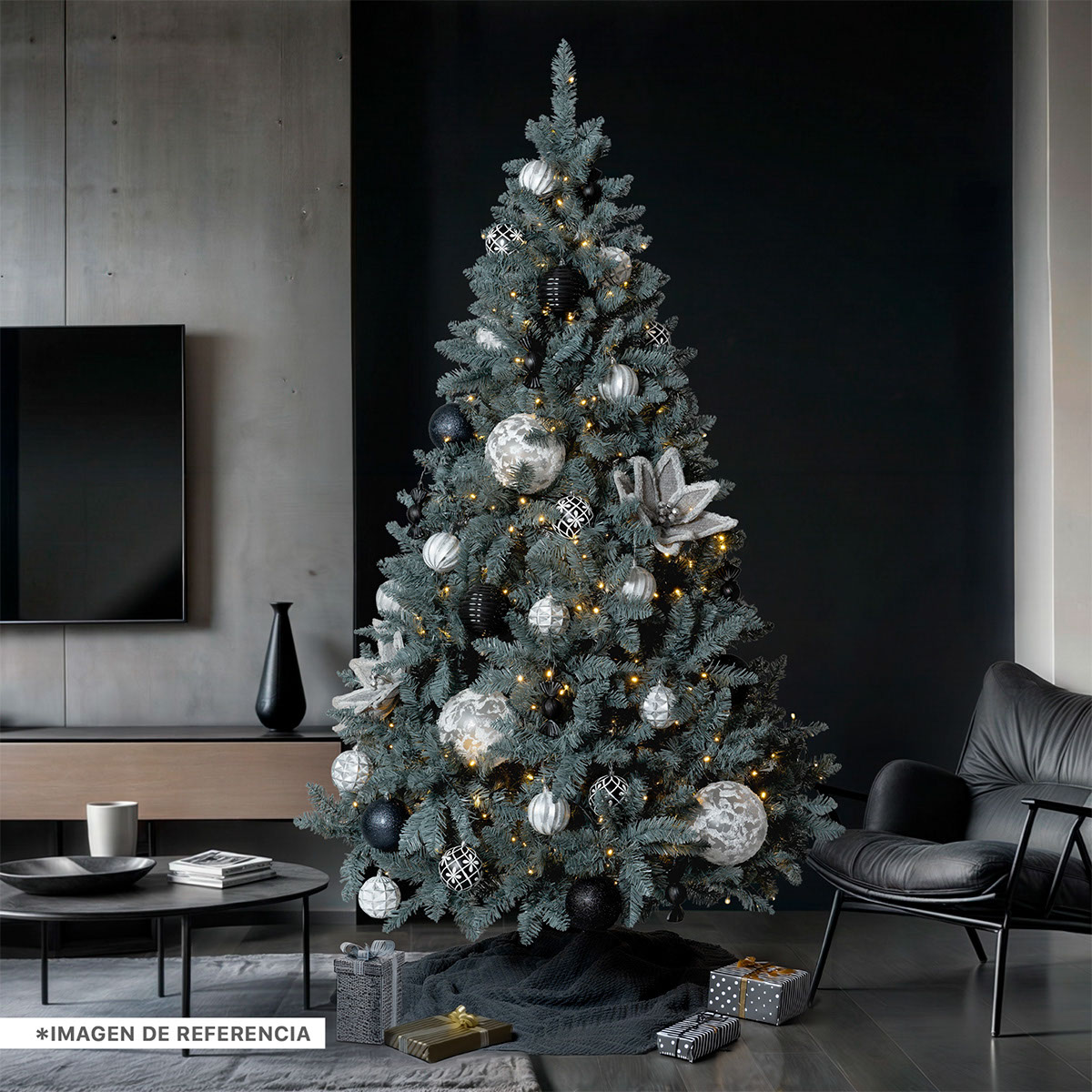 Árbol de Navidad Pino Navideño de 1.8m 1000 Ramas - Gris para ESQUIMAL